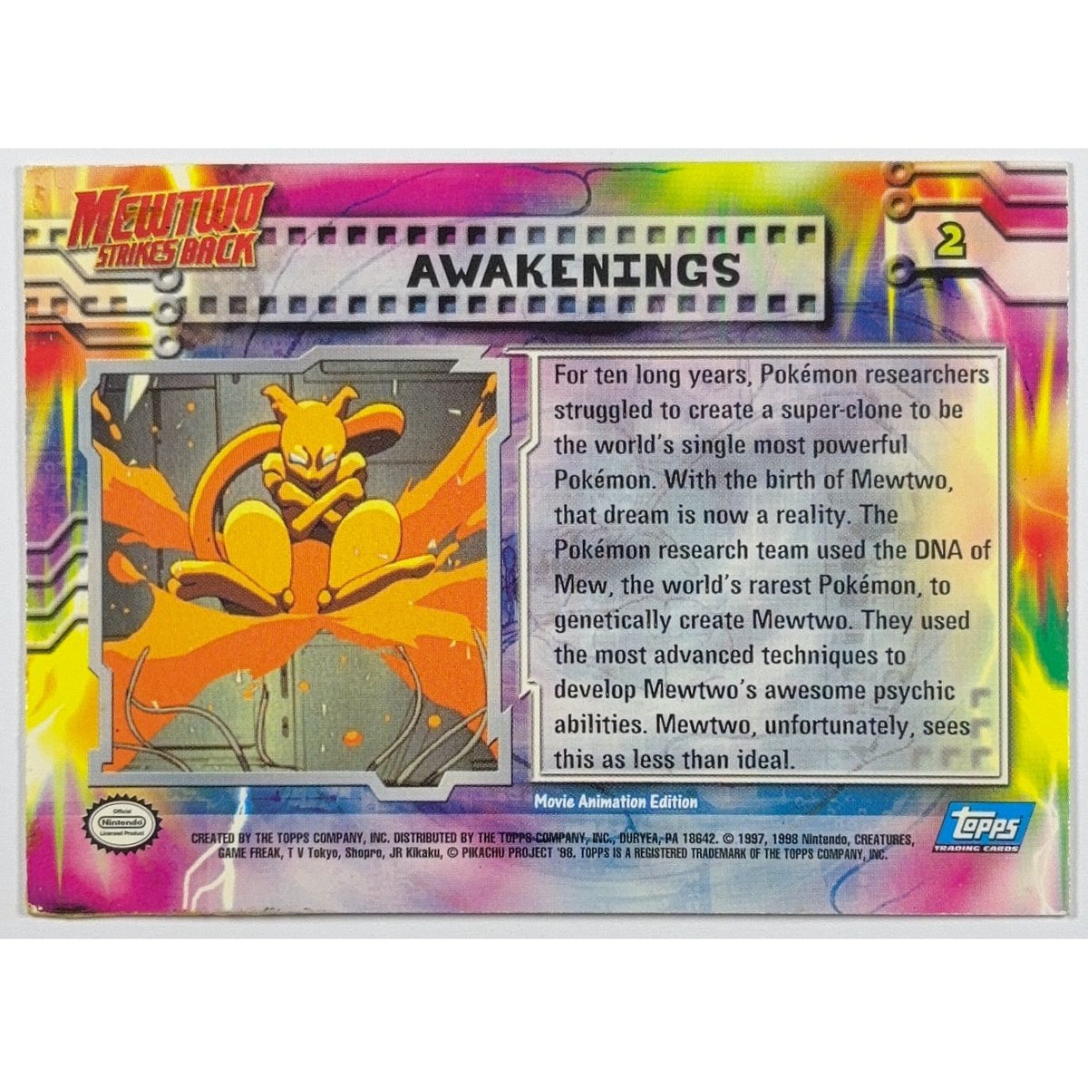 Topps Mewtwo Strikes Back Awakenings Holo Foil