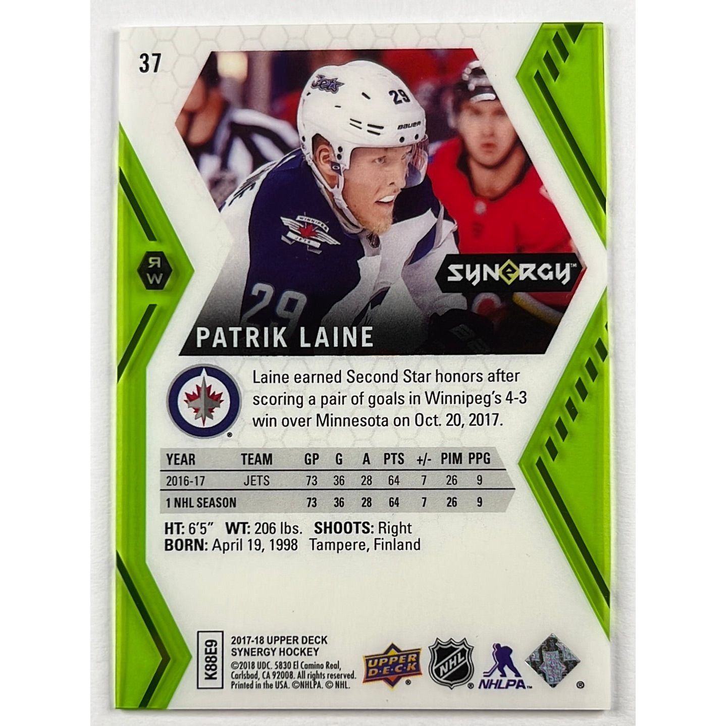 2017-18 Synergy Patrik Laine | Local Legends Cards & Collectibles