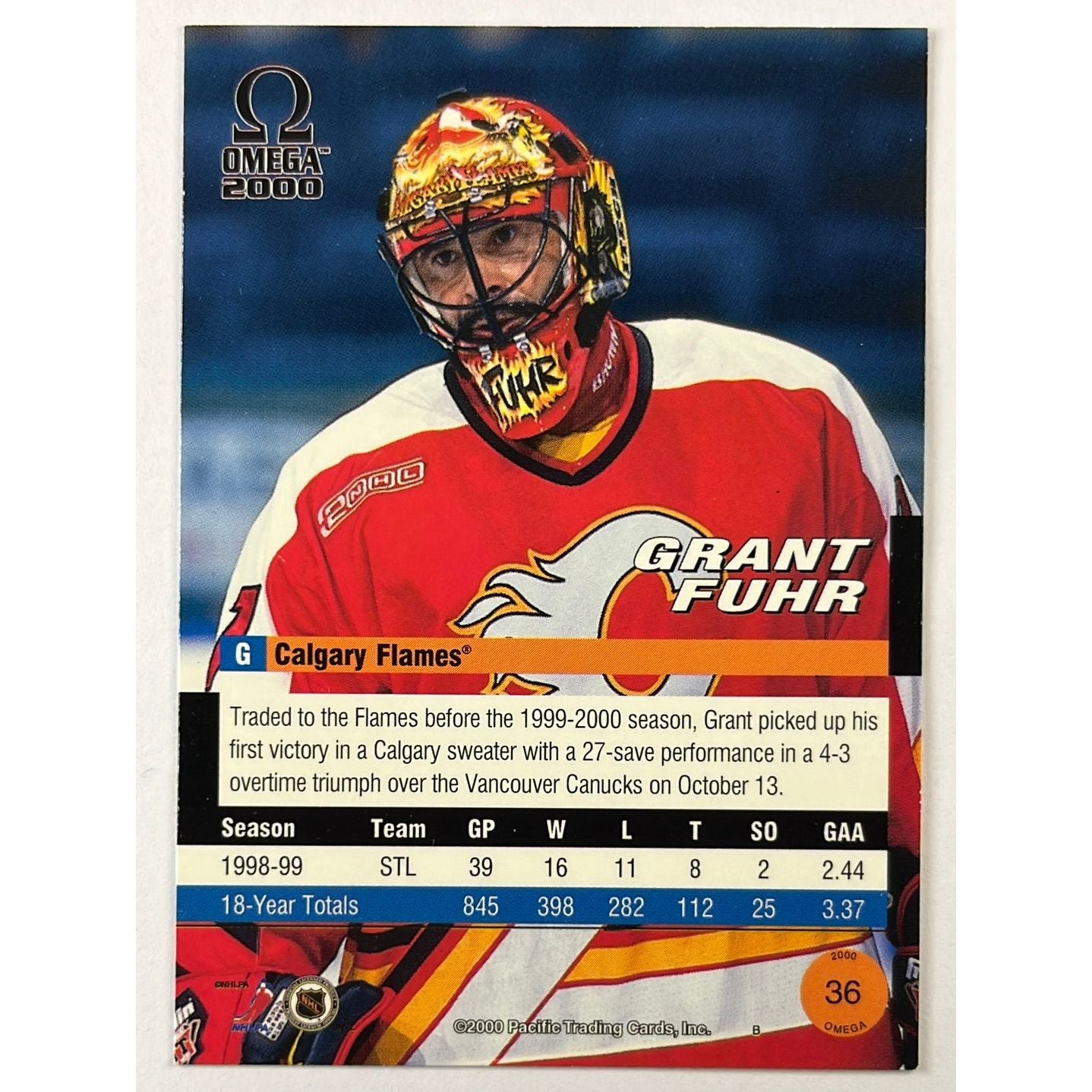 2000 Omega Grant Fuhr Gold Foil /299 | Local Legends Cards & Collectibles
