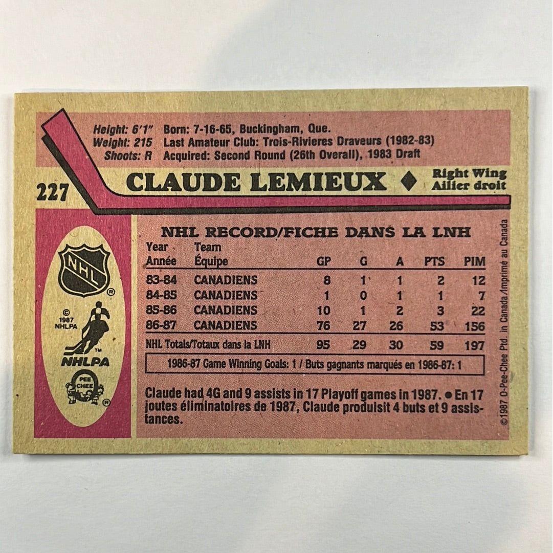 1987-88 O-Pee-Chee Claude Lemieux RC | Local Legends Cards & Collectibles