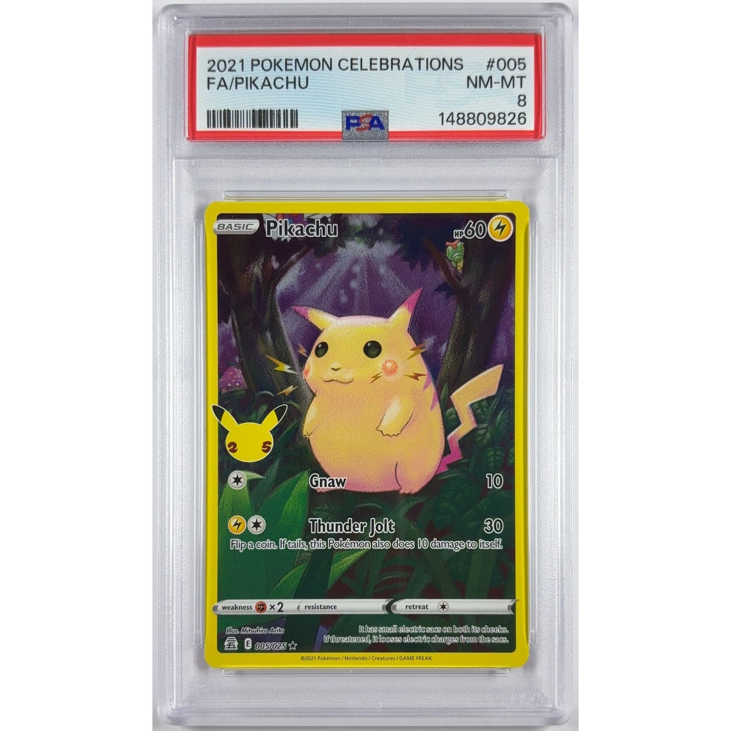 Pikachu Celebrations Holo Rare 005/025 PSA 8 NEAR MINT - MINT