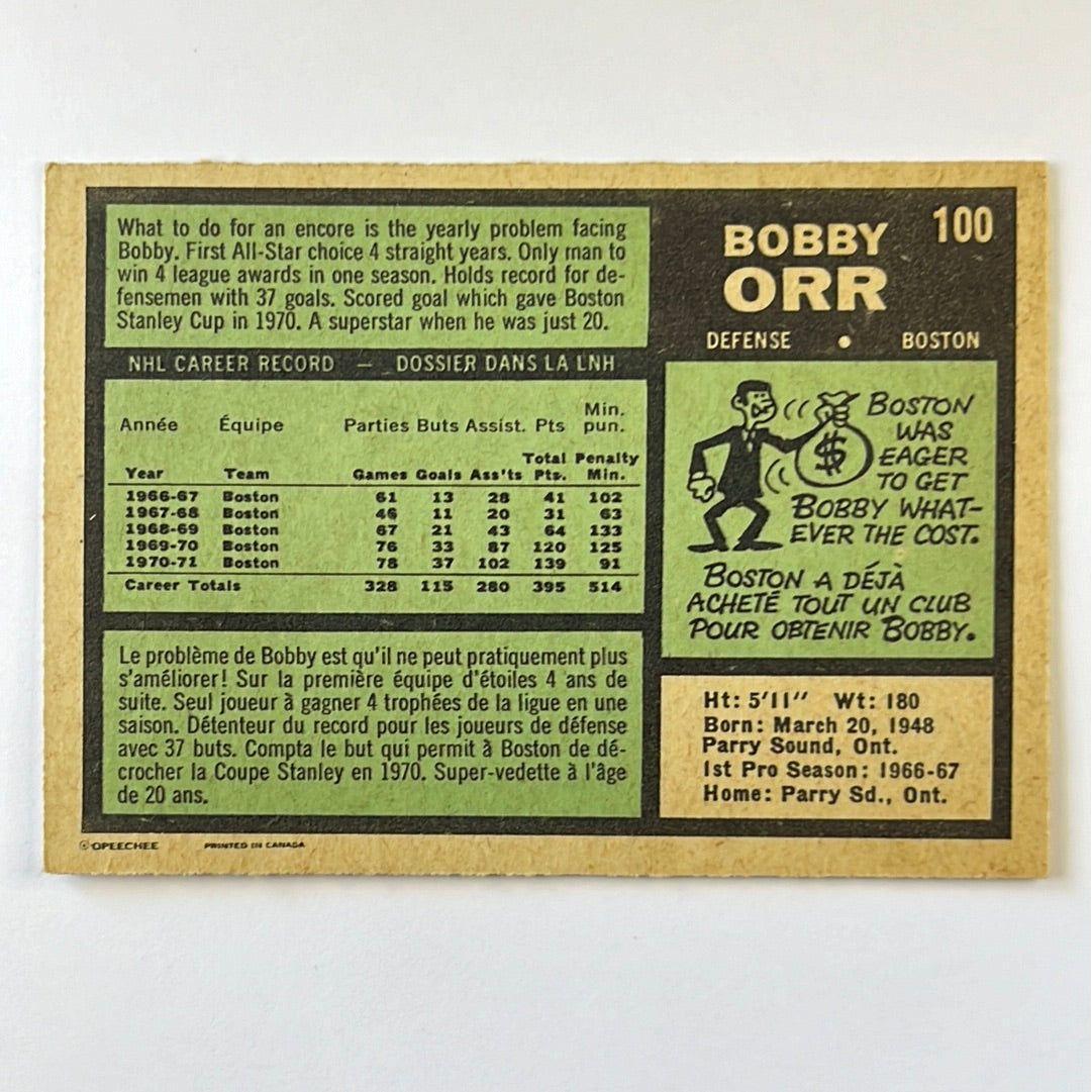 1971-72 O-Pee-Chee Bobby Orr #100 | Local Legends Cards & Collectibles