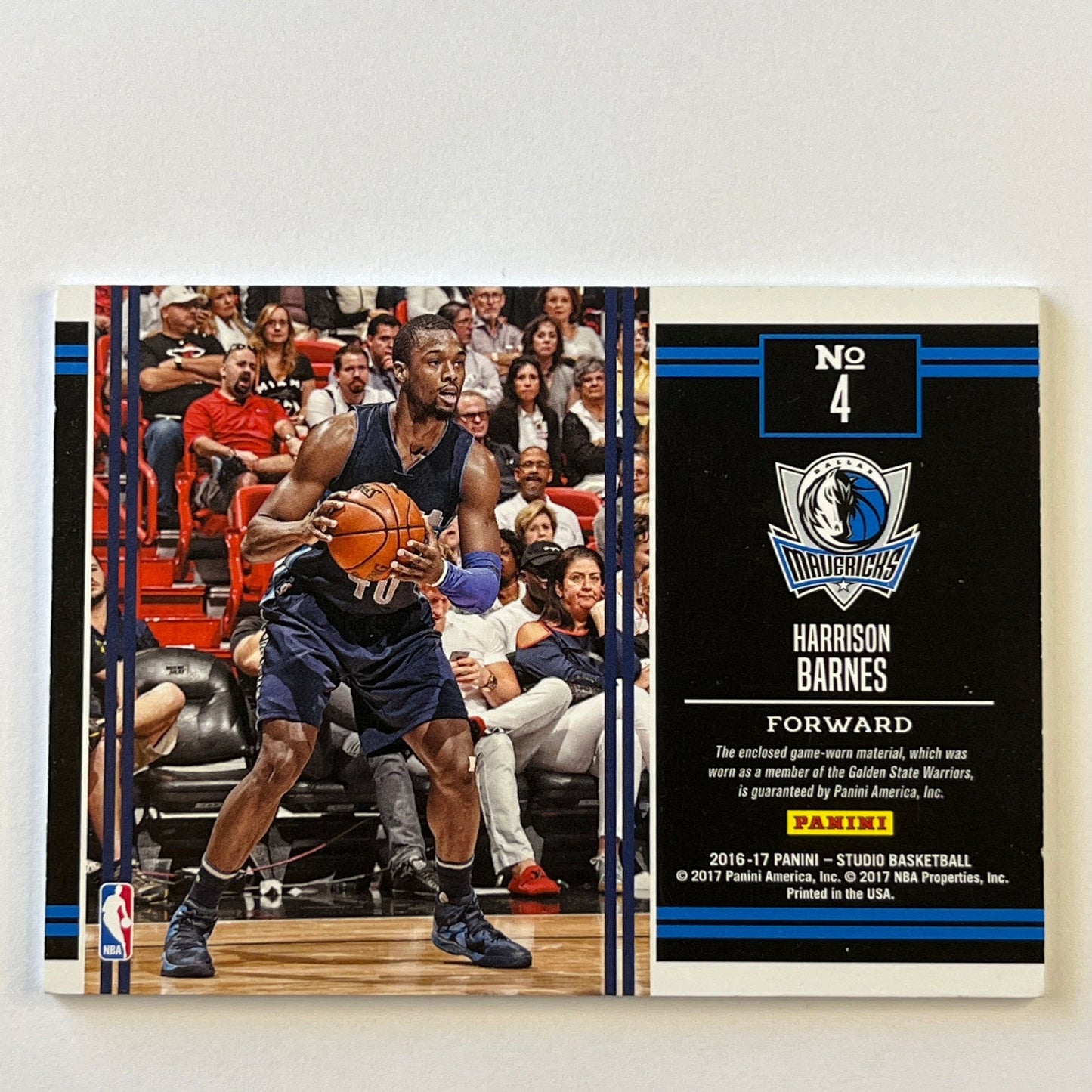 2016-17 Panini Studio Harrison Barnes Gamers Patch | Local Legends Cards & Collectibles