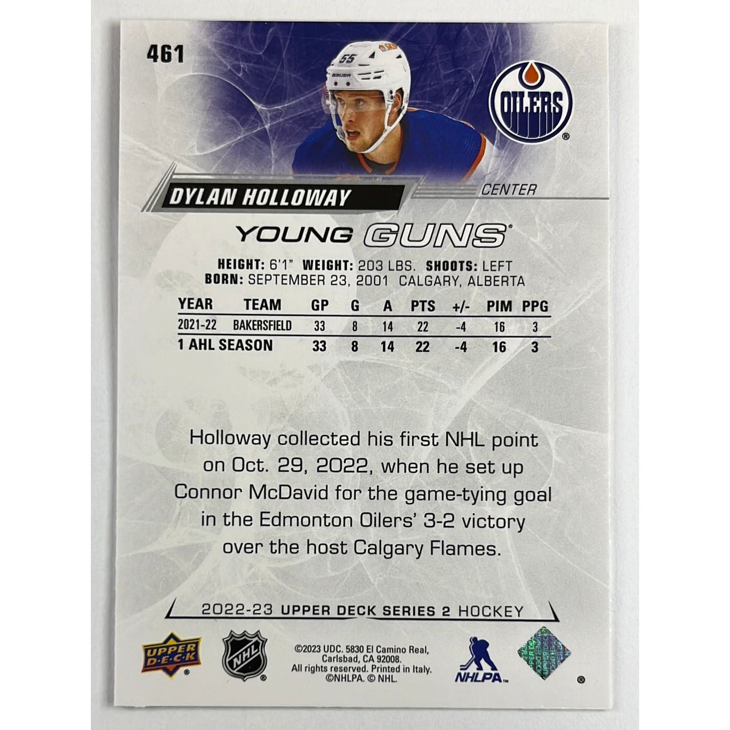 2022-23 Upper Deck Dylan Holloway Young Guns | Local Legends Cards & Collectibles