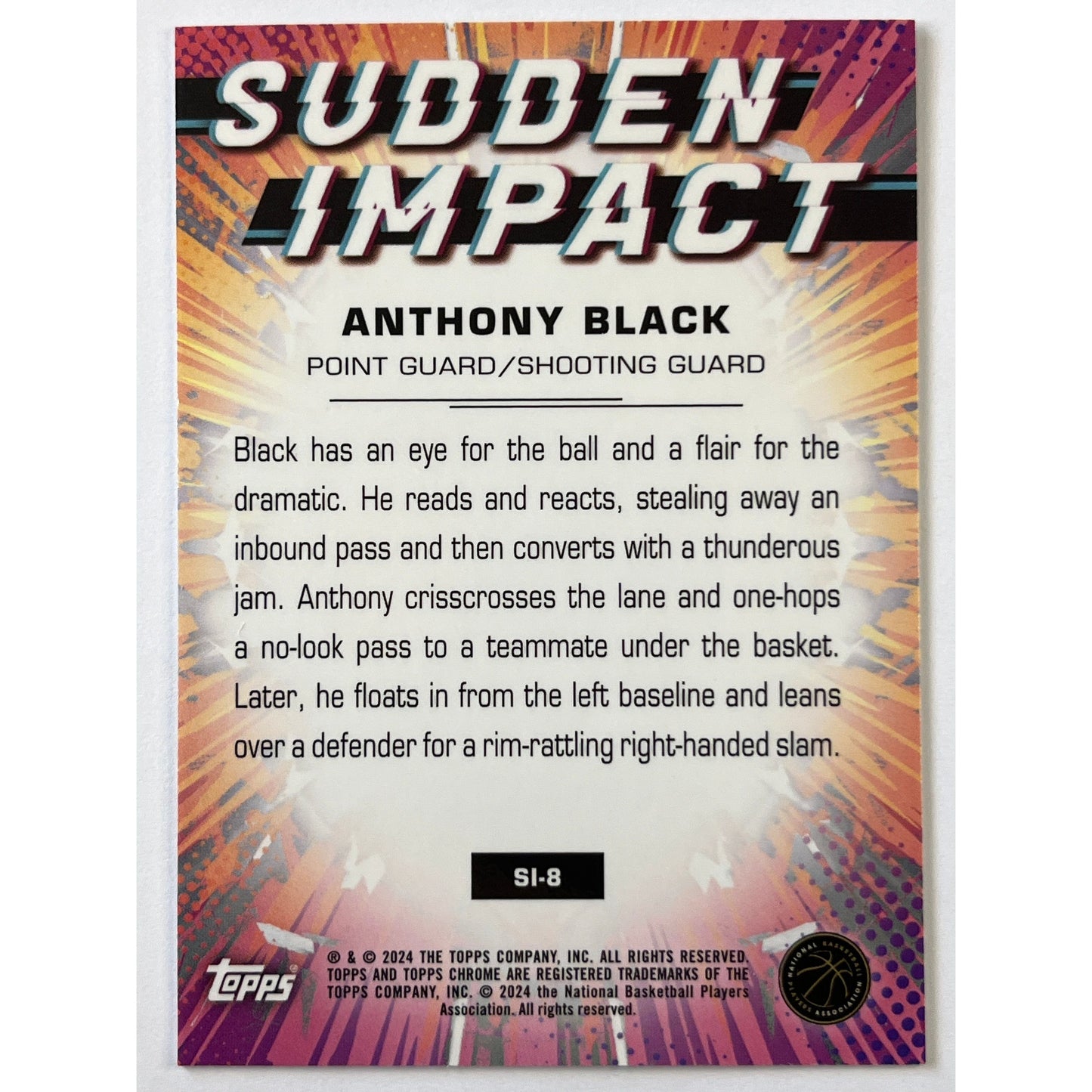 2024 Topps Chrome Anthony Black Sudden Impact Refractor | Local Legends Cards & Collectibles