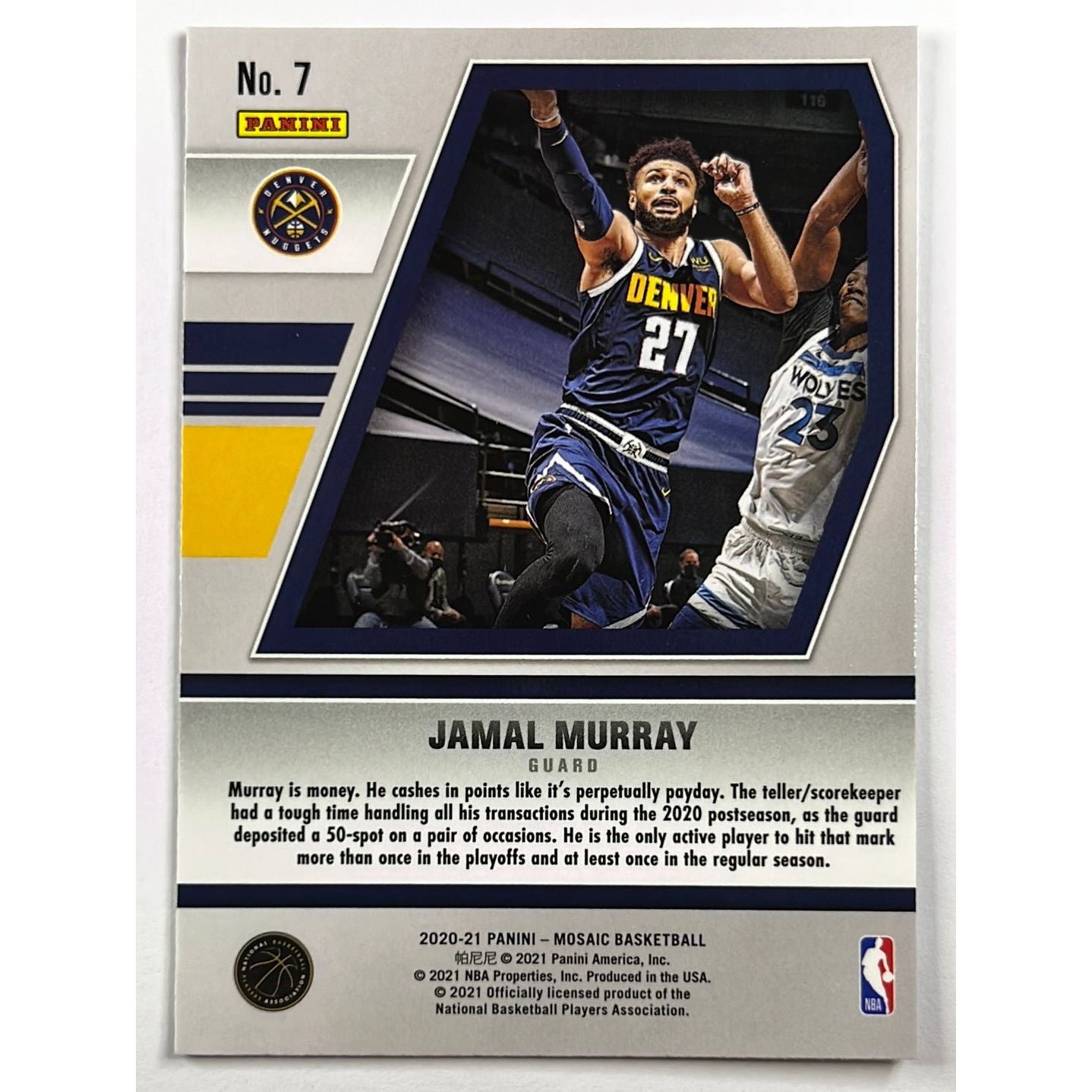 2020-21 Mosaic Jamal Murray Will To Win | Local Legends Cards & Collectibles