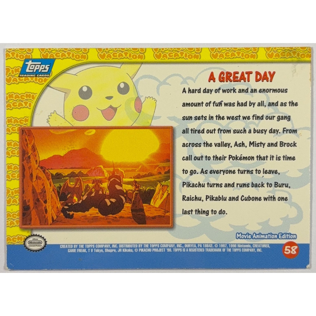 Topps Pikachus Vacation A Great Day Holo Foil