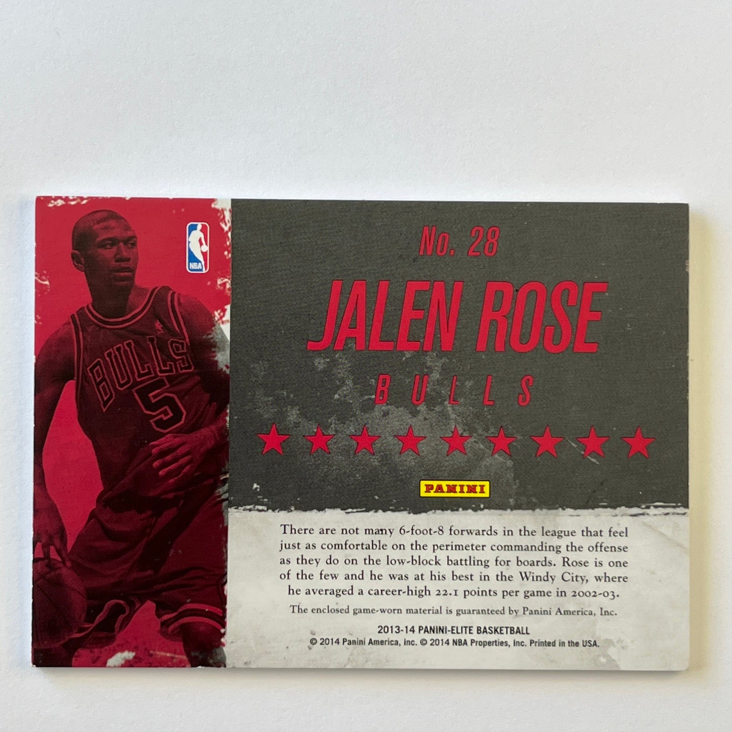 2013-14 Panini Elite Jalen Rose Throwback Threads Game Worn | Local Legends Cards & Collectibles