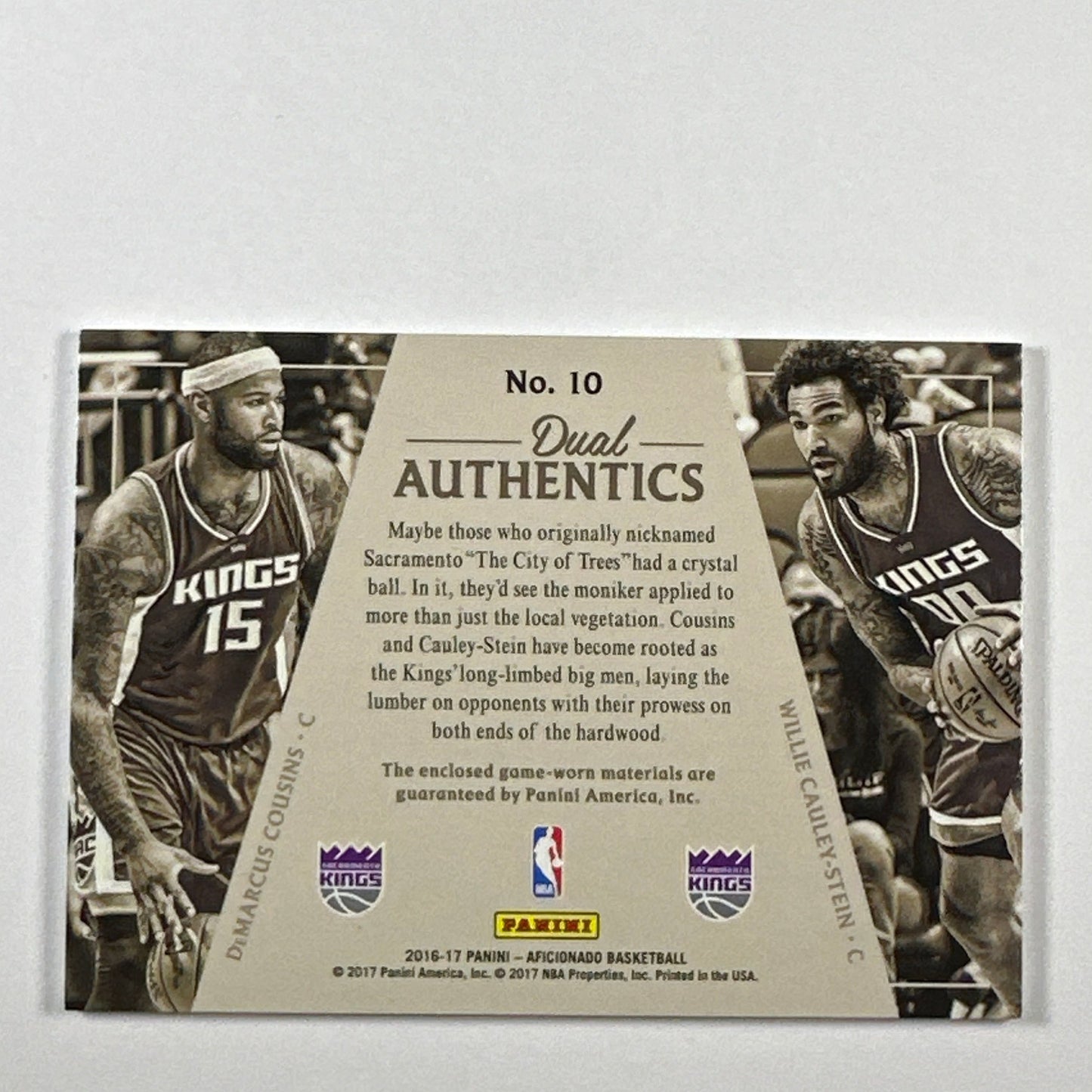 2016-17 Absolute Demarcus Cousins / Willie Cayley-Stien Dual Authentics /299 | Local Legends Cards & Collectibles