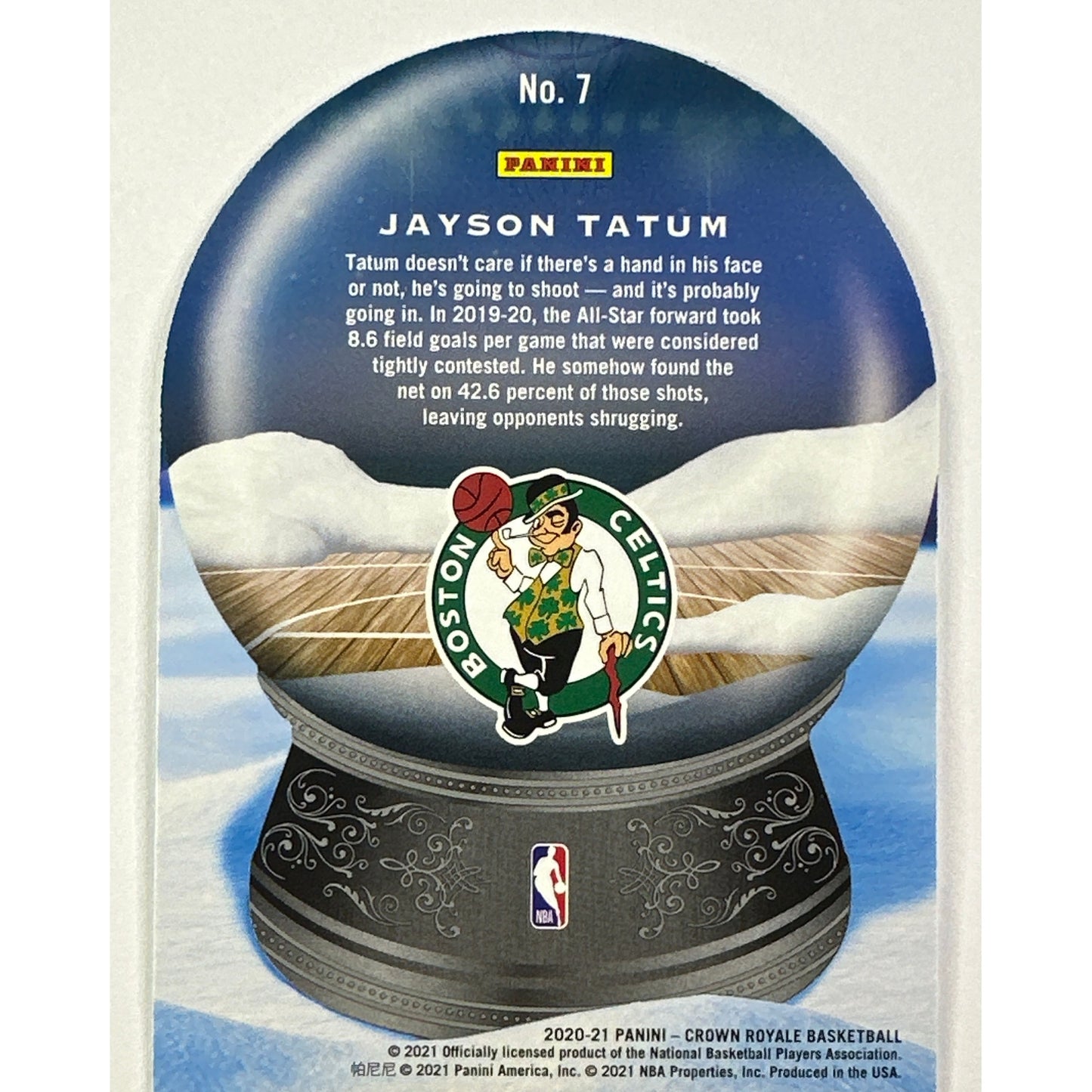 2020-21 Crown Royale Jayson Tatum Sno Globe Die Cut Holo 24/99 | Local Legends Cards & Collectibles