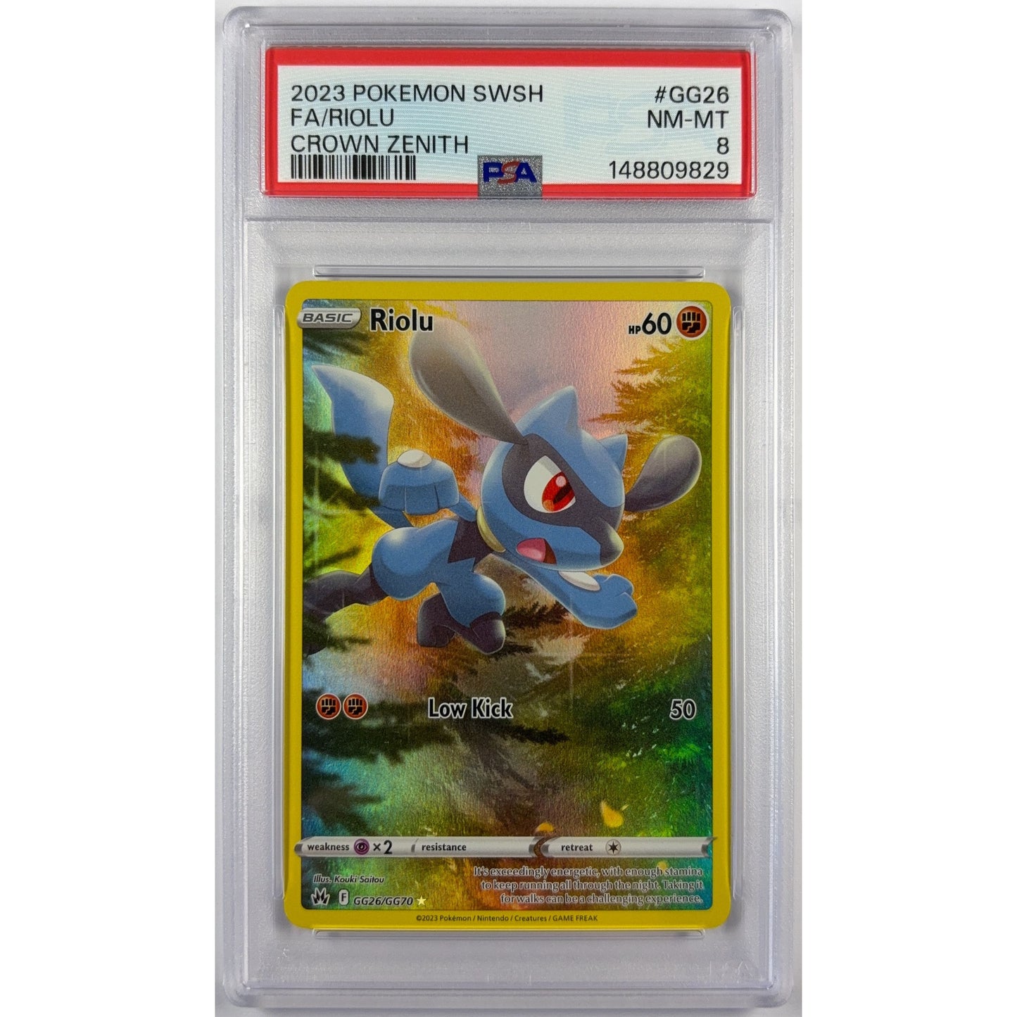 Riolu Holo Galarian Gallery Rare GG26/GG70 PSA 8 NEAR MINT - MINT