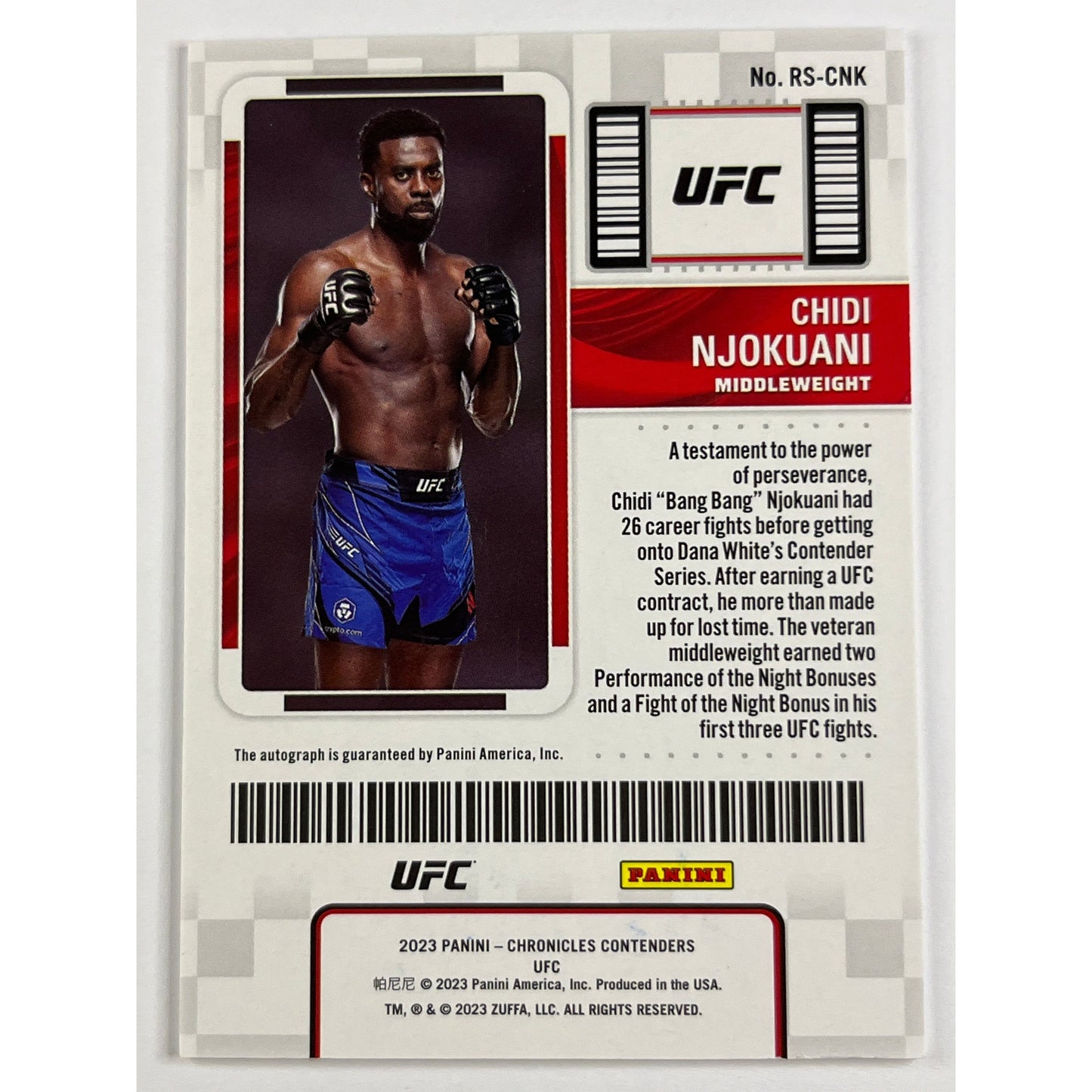 2023 Contenders Chidi Njokuani Sapphire Rookie Ticket Auto /49 | Local Legends Cards & Collectibles