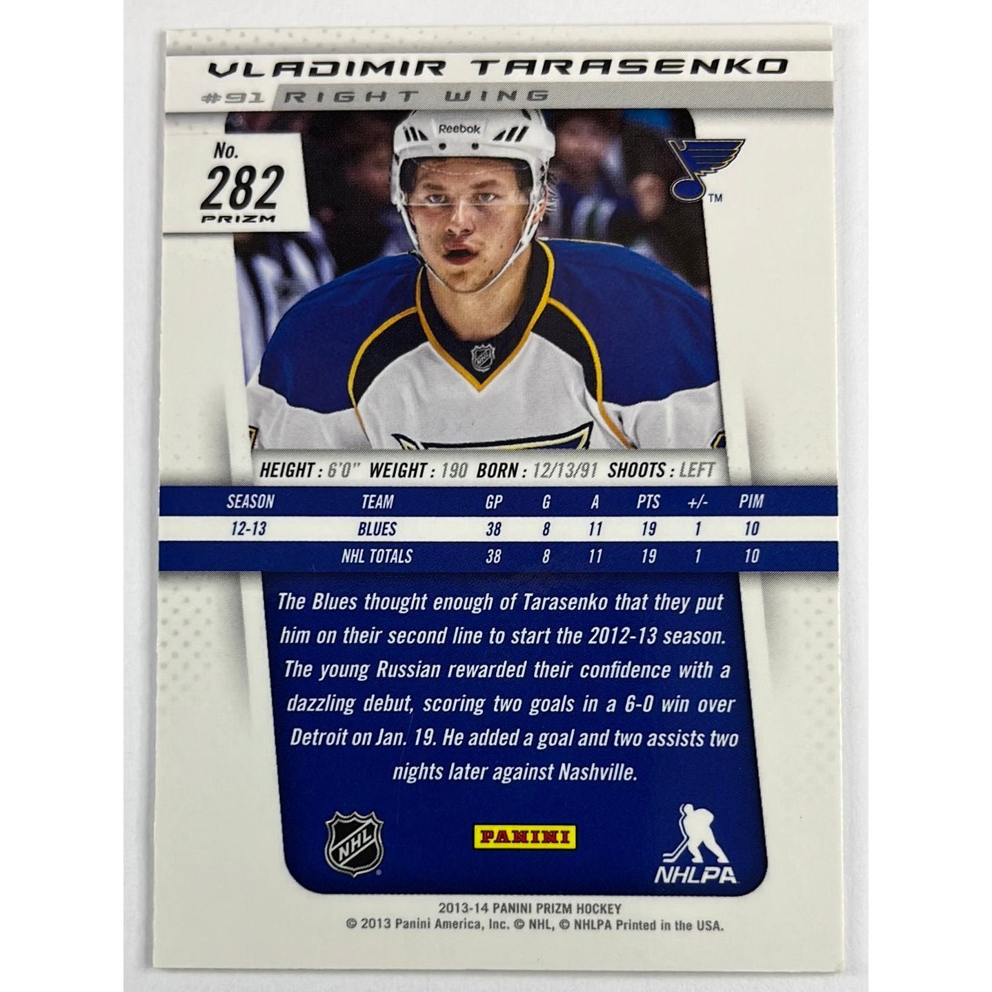2013-14 Prizm Vladimir Tarasenko Red Pulsar Prizm RC | Local Legends Cards & Collectibles