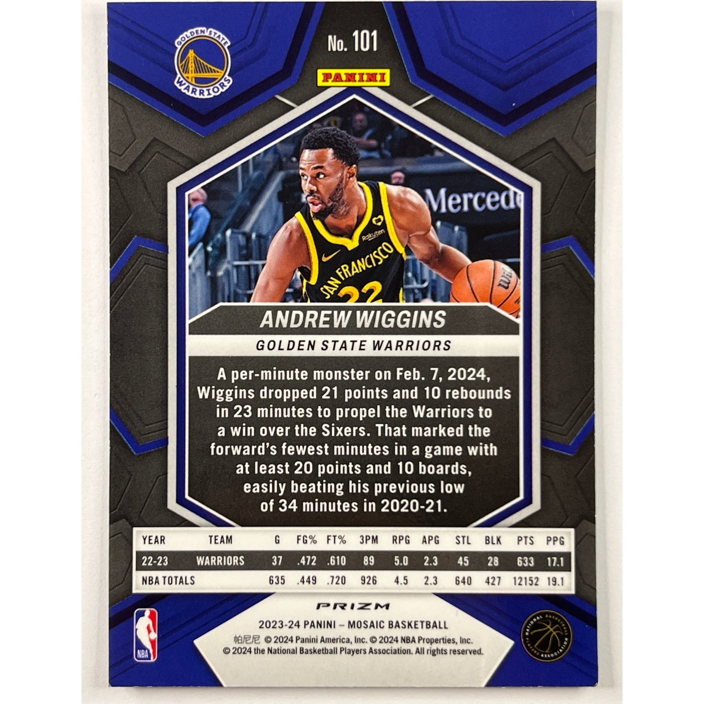 2023-24 Mosaic Andrew Wiggins Peacock Prizm SSP | Local Legends Cards & Collectibles