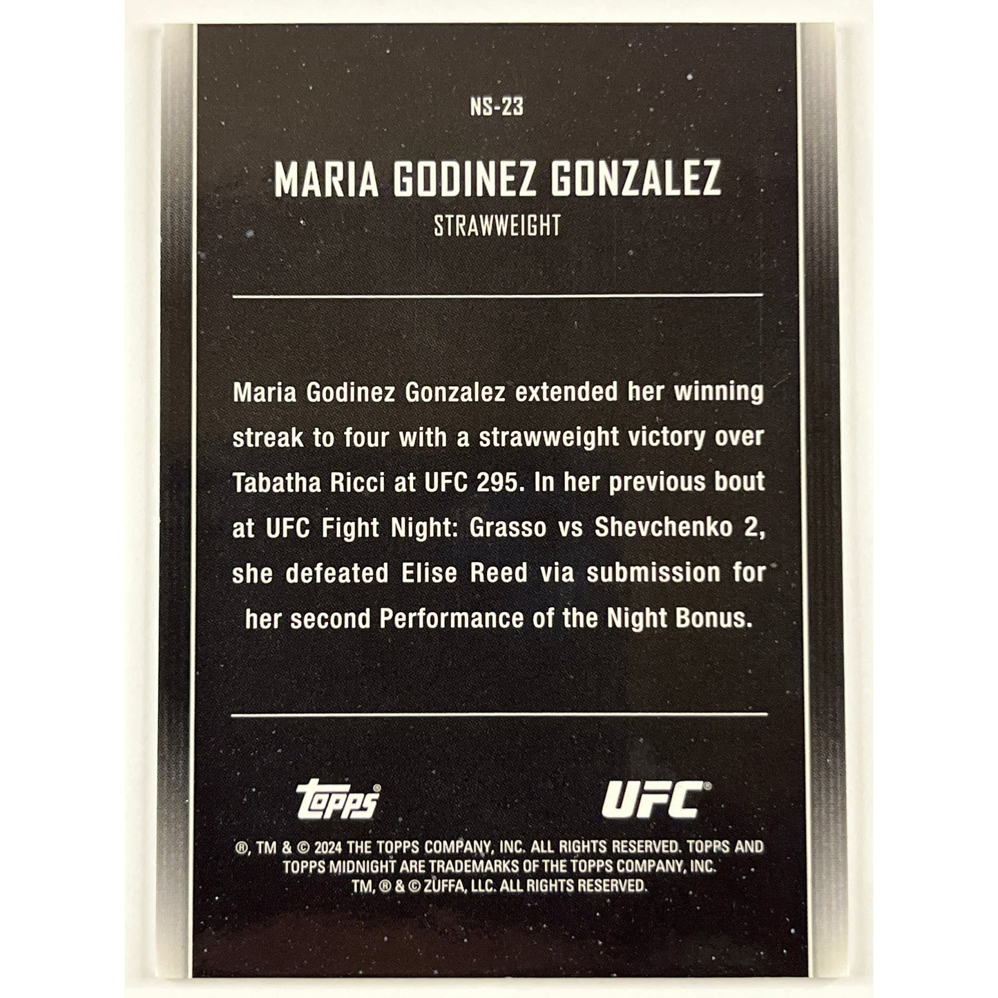 2024 Topps Midnight Maria “Loopy” Godinez Gonzalez Night Stars /12 | Local Legends Cards & Collectibles