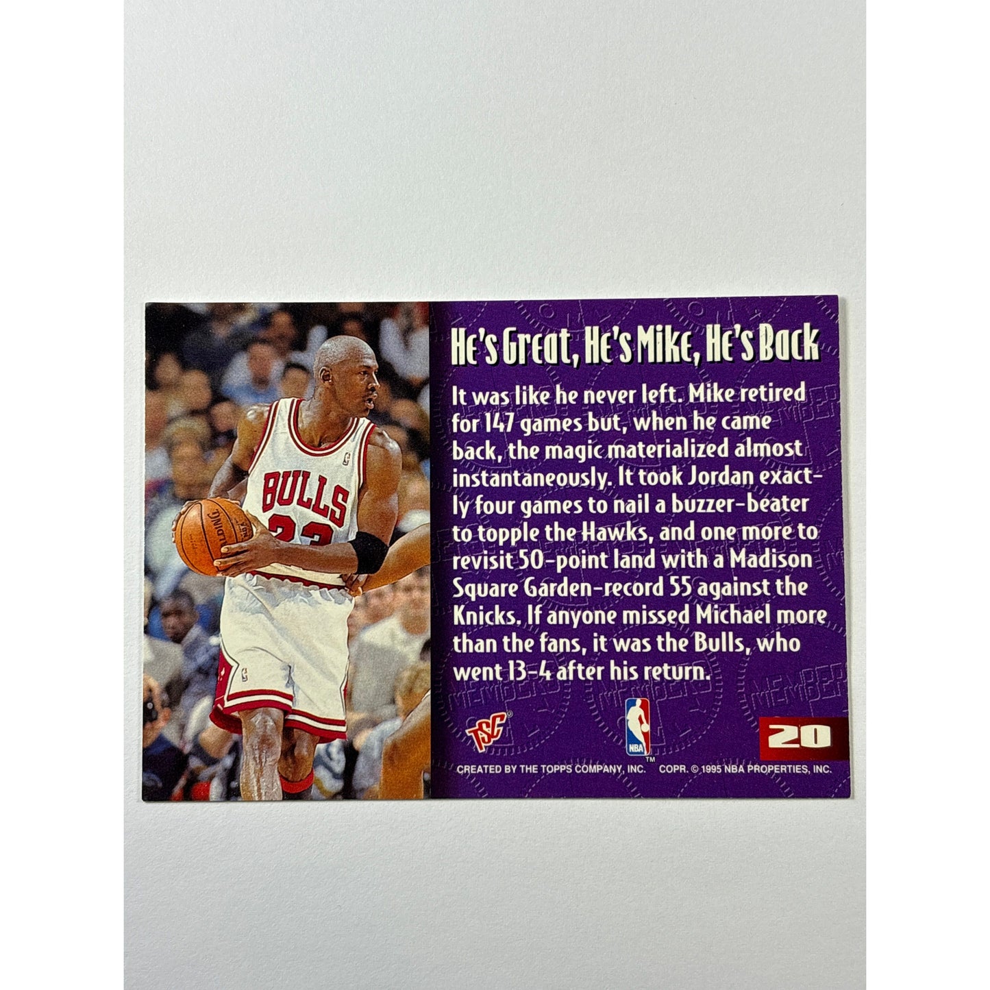 1995 Topps Stadium Club Michael Jordan Members Only SP | Local Legends Cards & Collectibles
