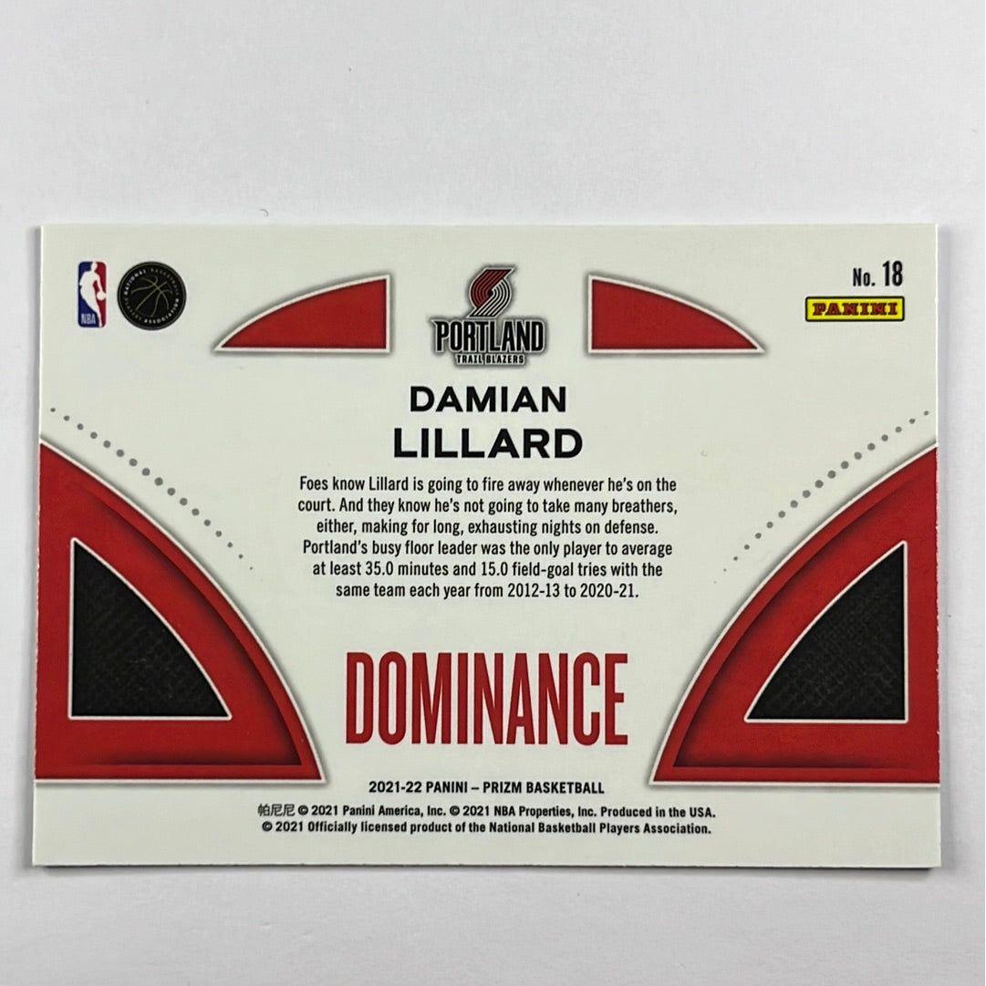 2021-22 Prizm Damian Lillard Dominance | Local Legends Cards & Collectibles