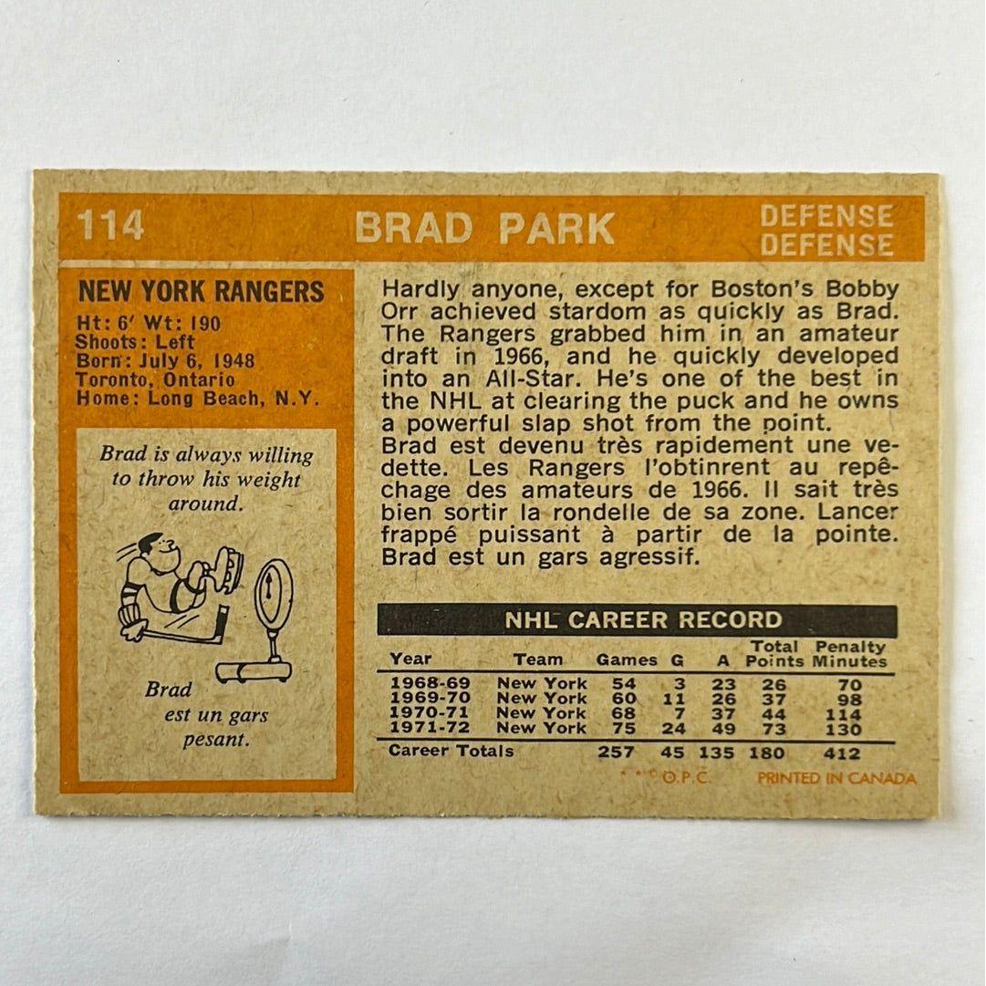 1972-73 O-Pee-Chee Brad Park #114 | Local Legends Cards & Collectibles