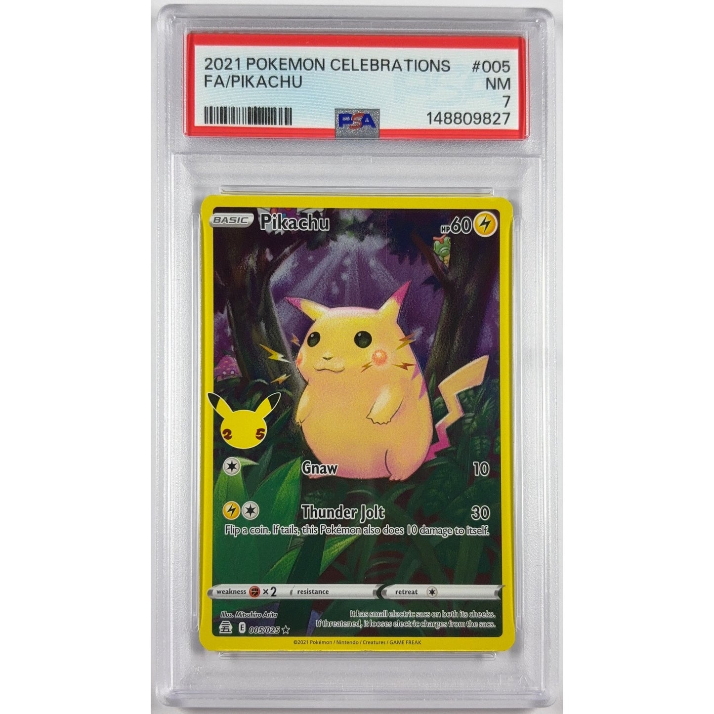 Pikachu Celebrations Holo Rare 005/025 PSA 7 NEAR MINT - MINT