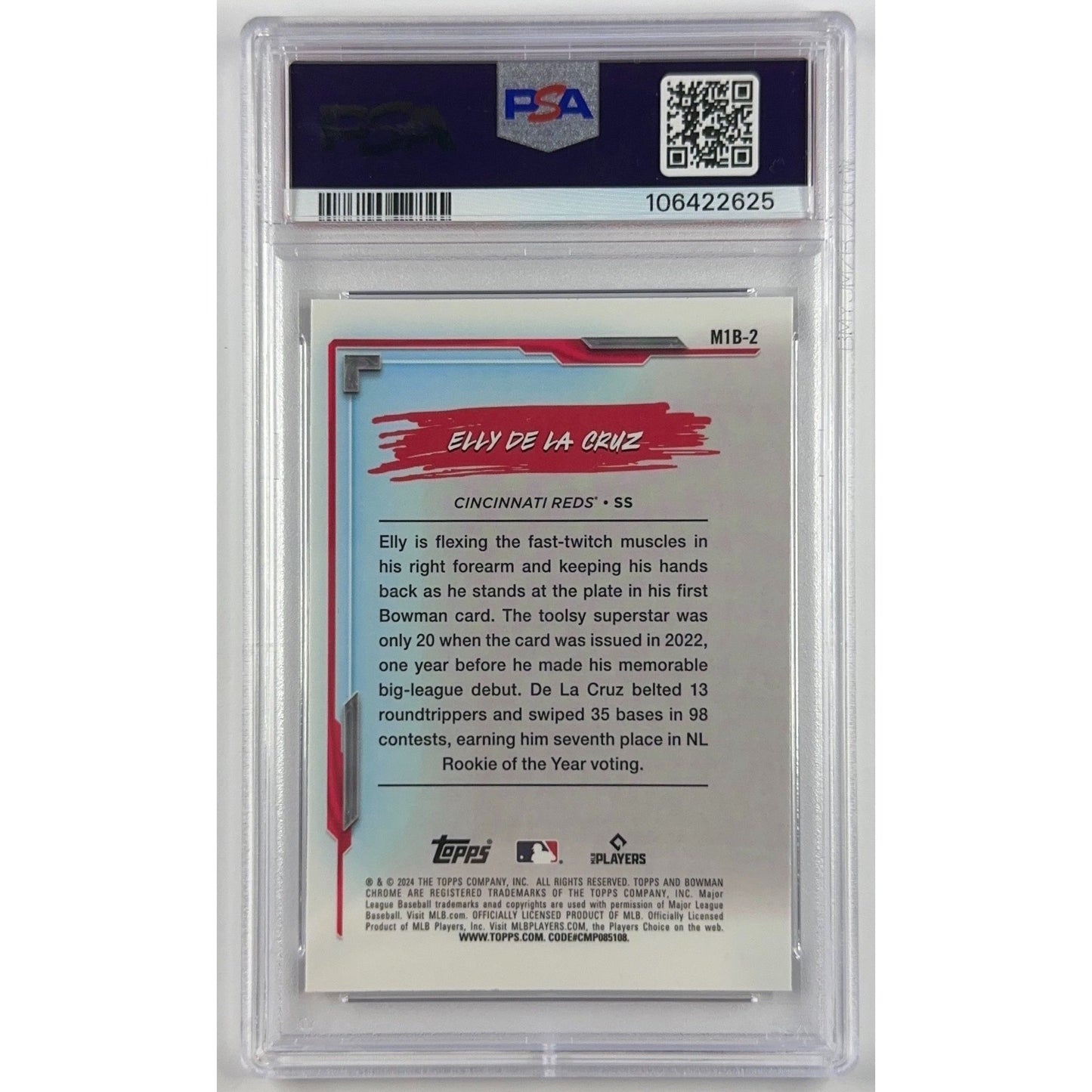 2024 Bowman Chrome Elly De La Cruz My 1st Bowman Refractor PSA 9 MINT | Local Legends Cards & Collectibles