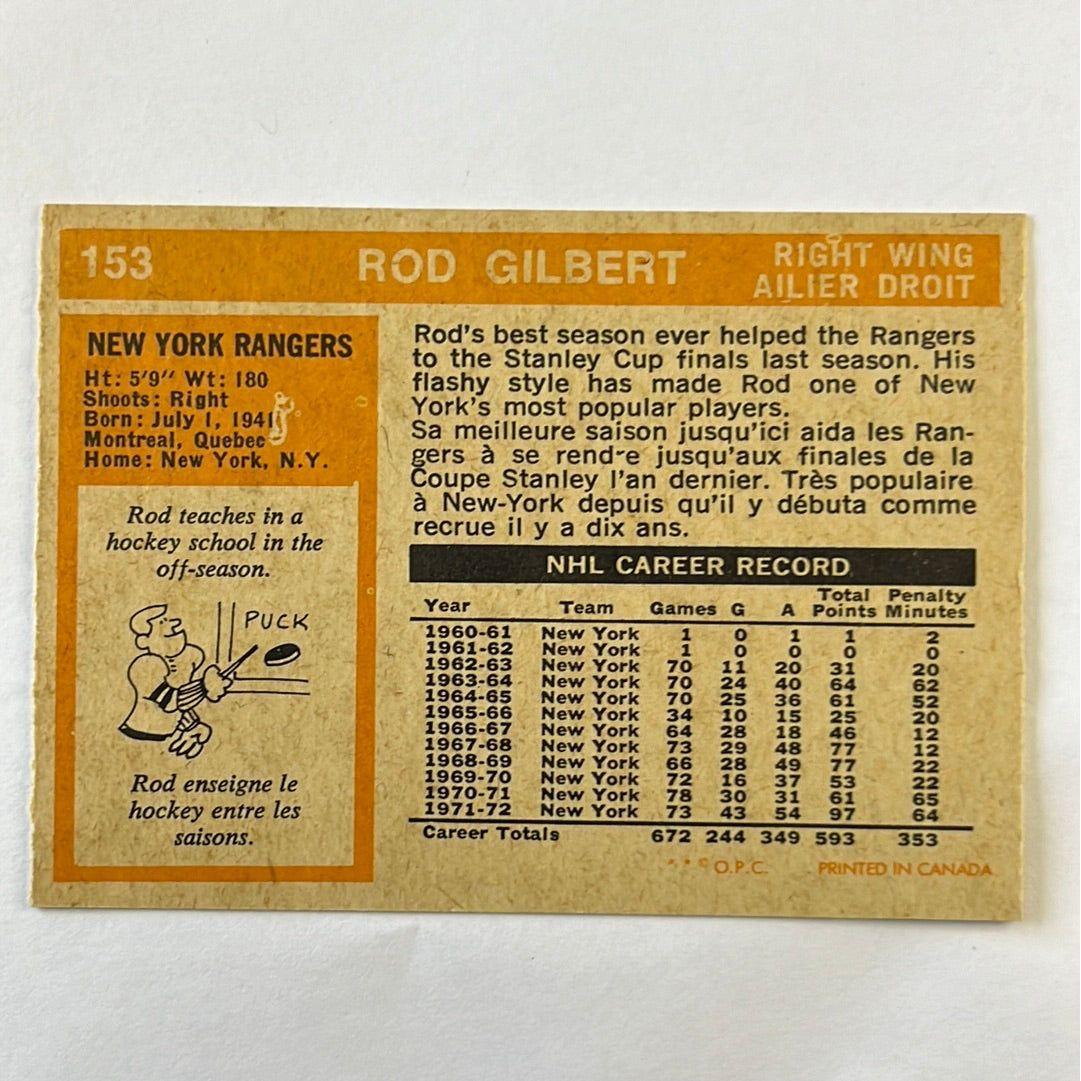 1972-73 O-Pee-Chee Rod Gilbert #153 | Local Legends Cards & Collectibles