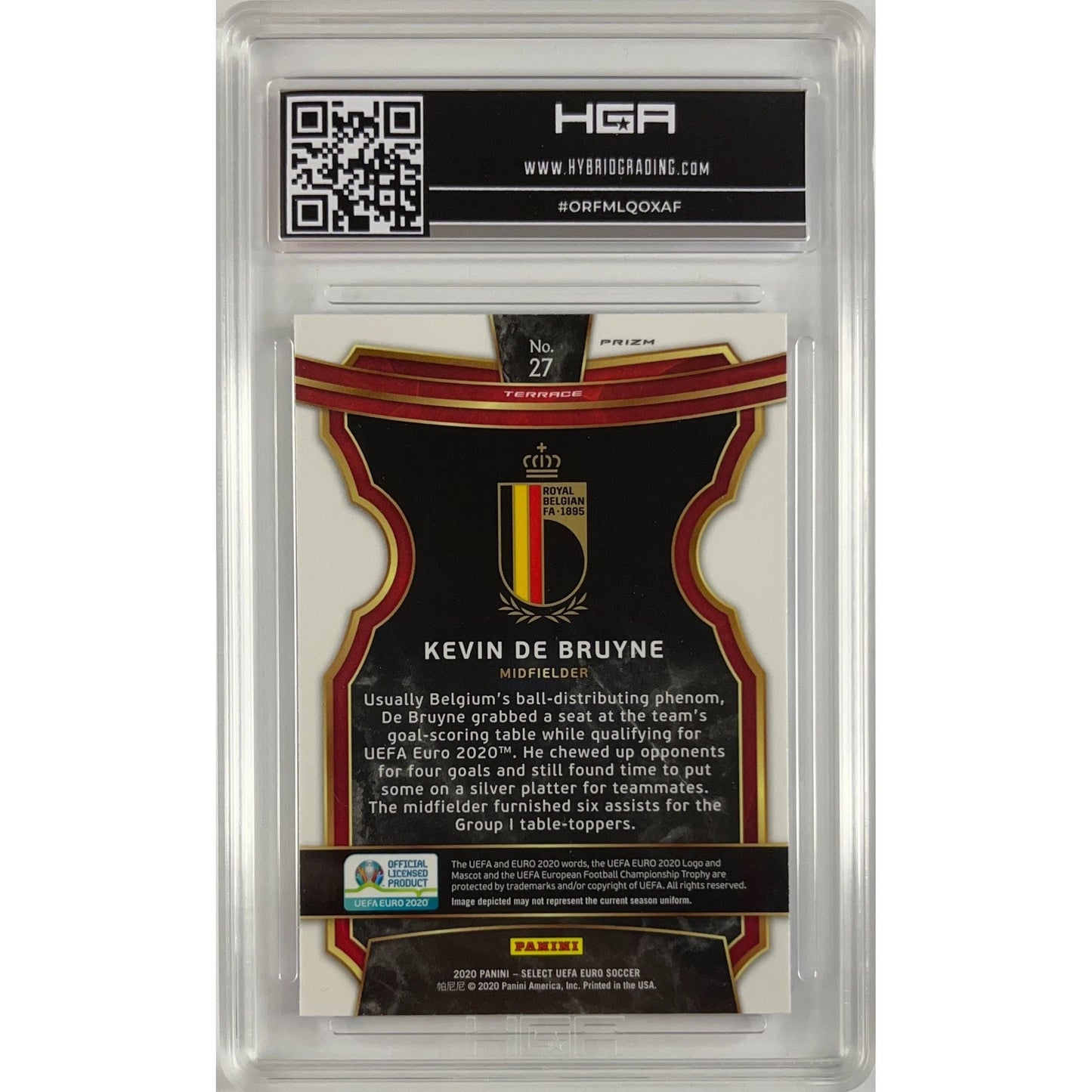 2020 Select Kevin De Bruyne Red White Blue Prizm HGA 9 MINT | Local Legends Cards & Collectibles