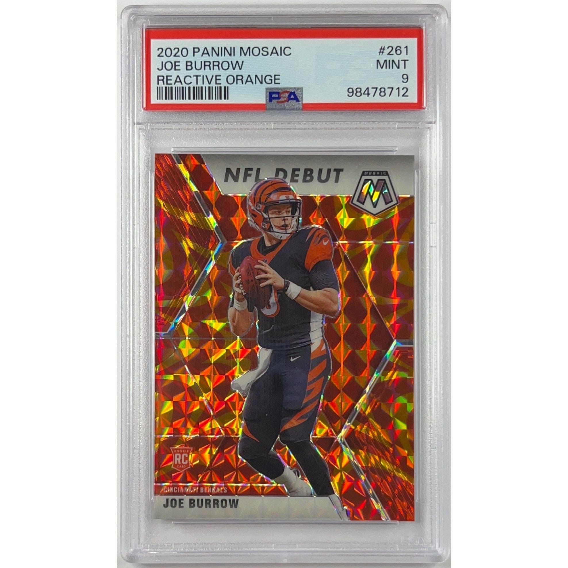 Joe burrow reactive orange outlets rookie psa 9