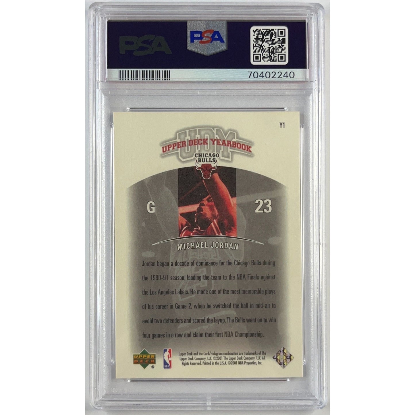 2000-01 Upper Deck Michael Jordan U.D. Yearbook PSA 9 MINT | Local Legends Cards & Collectibles