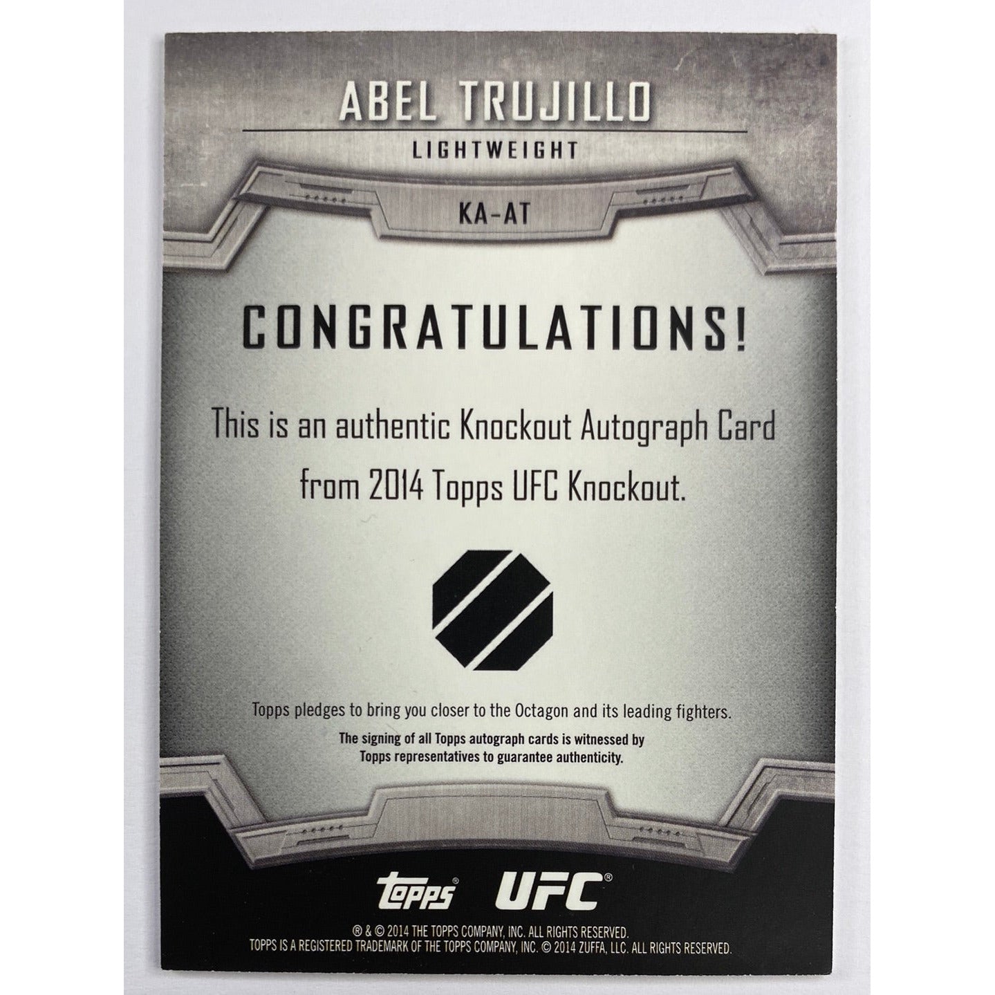 2014 Topps Knockout Abel Trujillo 1st Auto /149 | Local Legends Cards & Collectibles