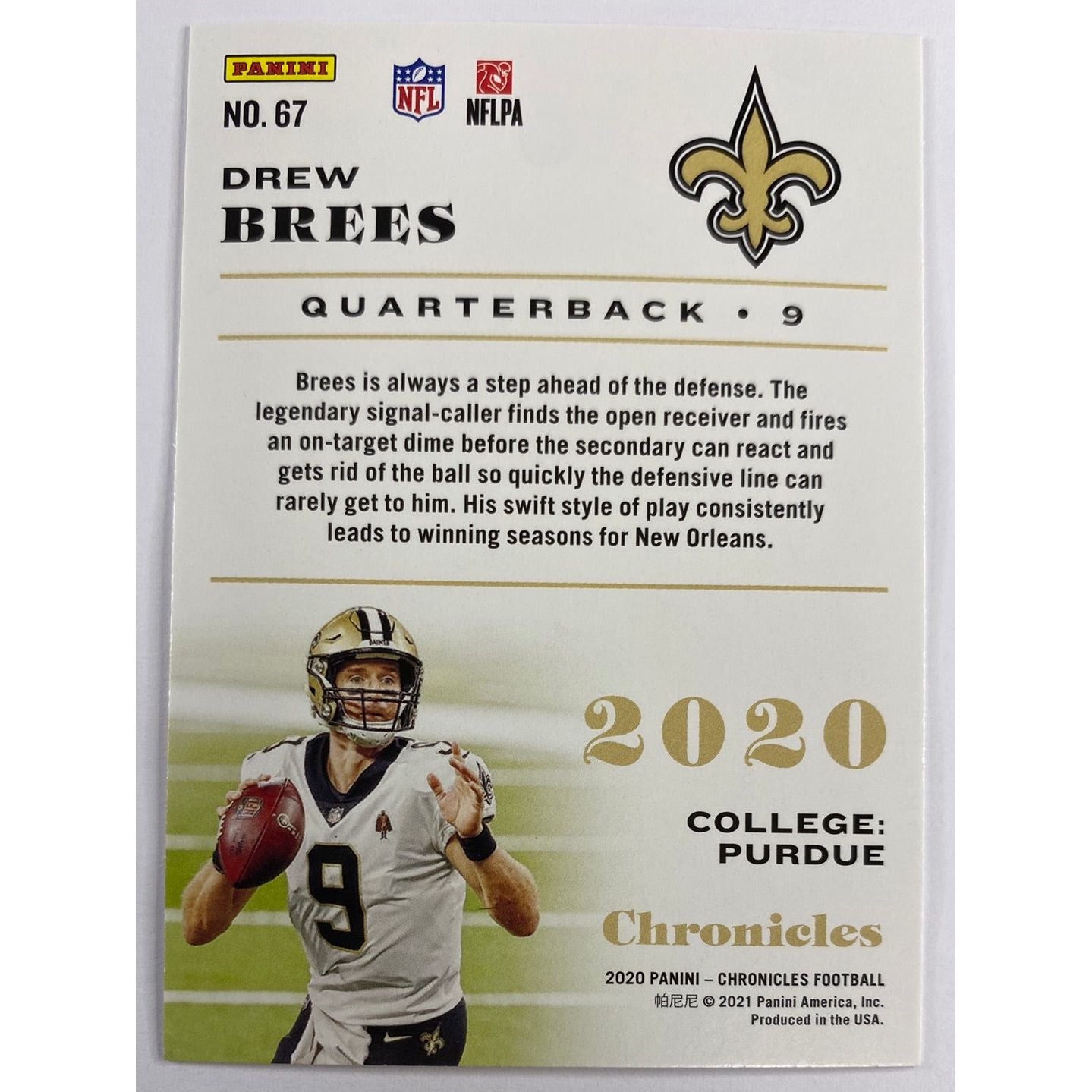 2020 Chronicles Drew Brees Green Foil | Local Legends Cards & Collectibles