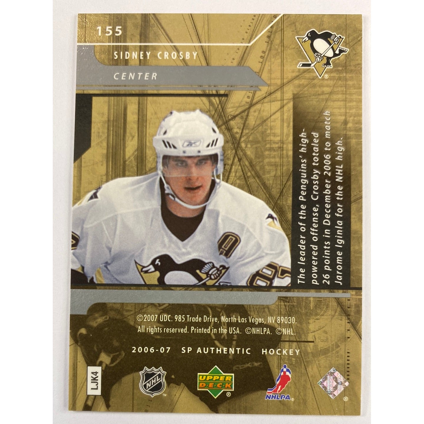 2006-07 SP Authentic Sidney Crosby SP Notables /999 | Local Legends Cards & Collectibles