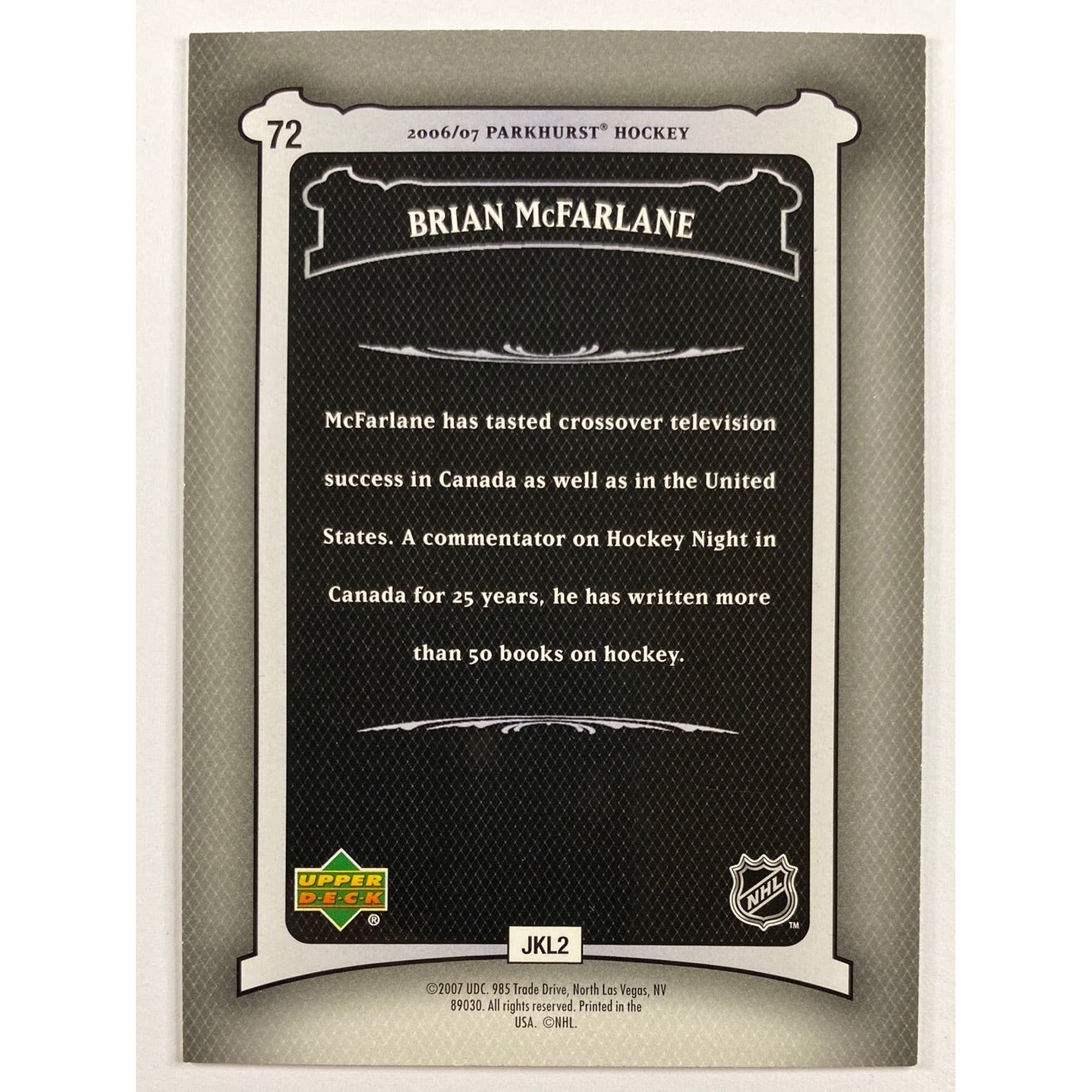 2006-07 Parkhurst Brian Mcfarlane | Local Legends Cards & Collectibles