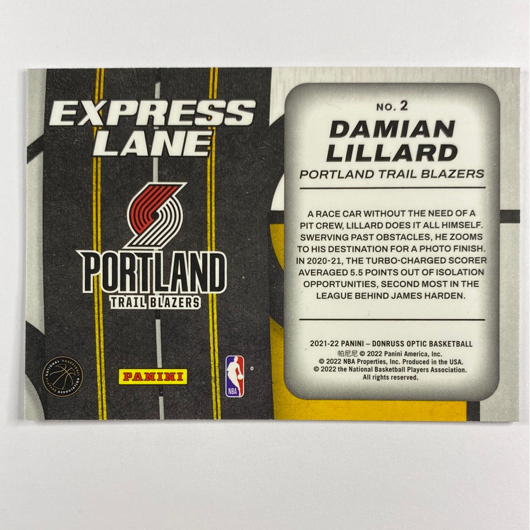 2021-22 Donruss Optic Damian Lillard Express Lane | Local Legends Cards & Collectibles