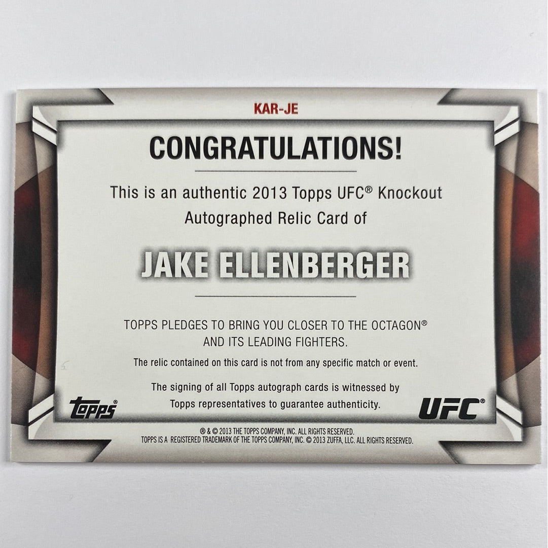 2013 Topps Knockout Jake Ellenberger Autographed Relic /399 | Local Legends Cards & Collectibles