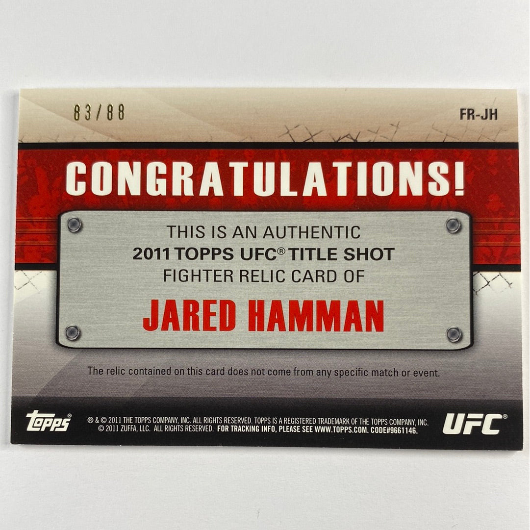 2011 Topps Title Shot Jared Hamman Fighter Worn Relic /88 | Local Legends Cards & Collectibles