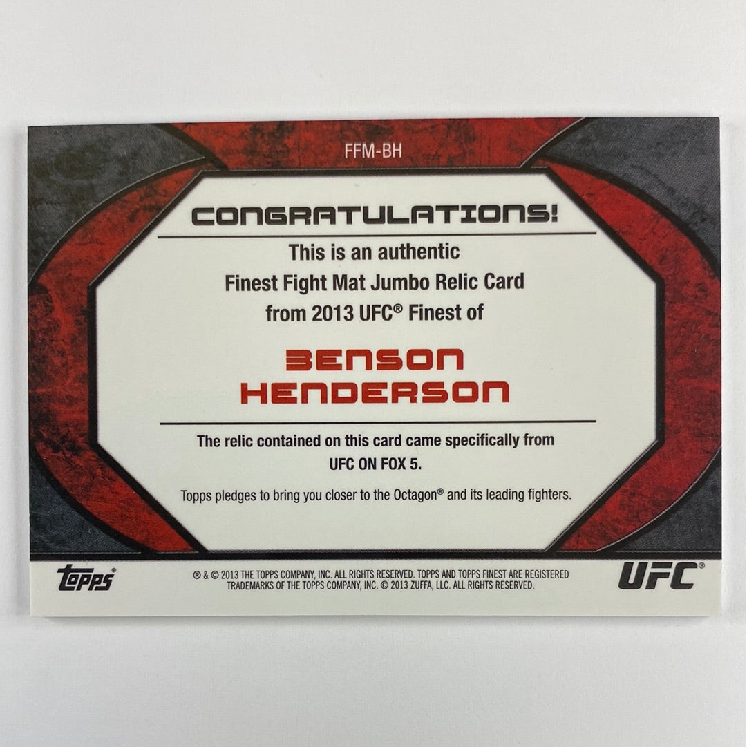2013 Topps Finest Benson Henderson Jumbo Mat Relic | Local Legends Cards & Collectibles