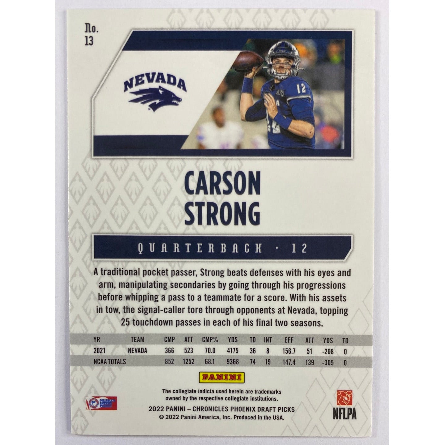 2022 Phoenix Draft Picks Carson Strong Silver Holo Prizm RC | Local Legends Cards & Collectibles