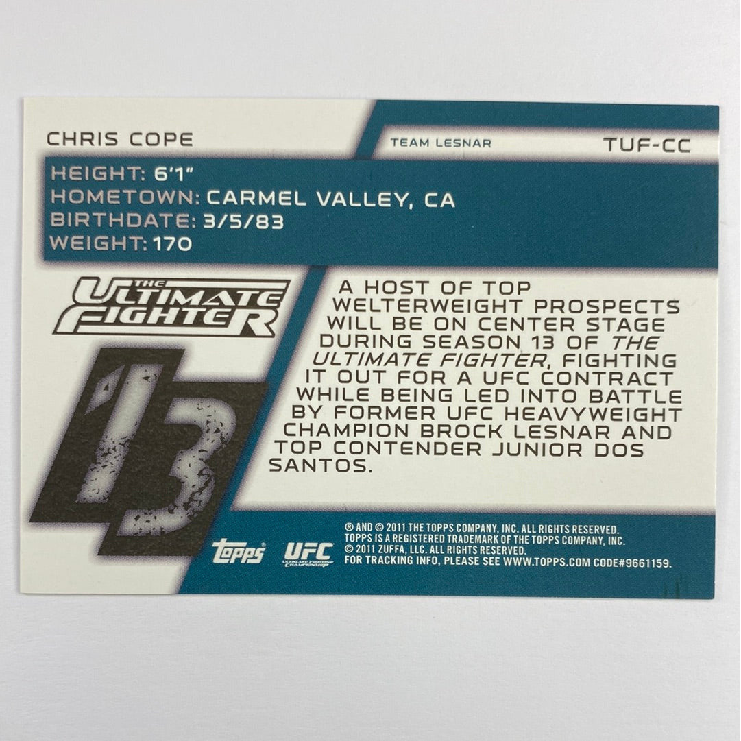 2011 Topps Ultimate Fighter Chris Cope “Team Lesnar” RC Auto | Local Legends Cards & Collectibles