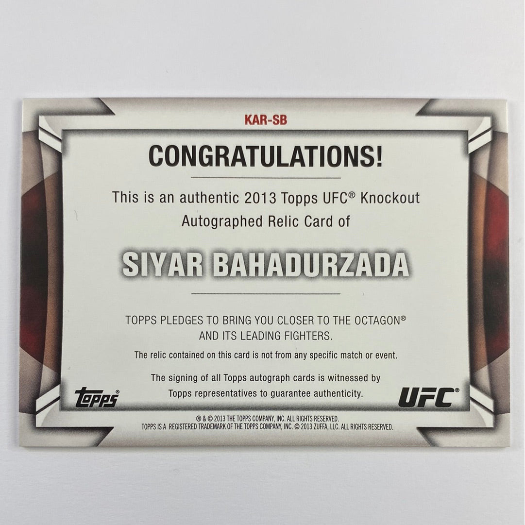 2013 Topps Knockout Siyar Bahadurzada Autographed Relic /399 | Local Legends Cards & Collectibles