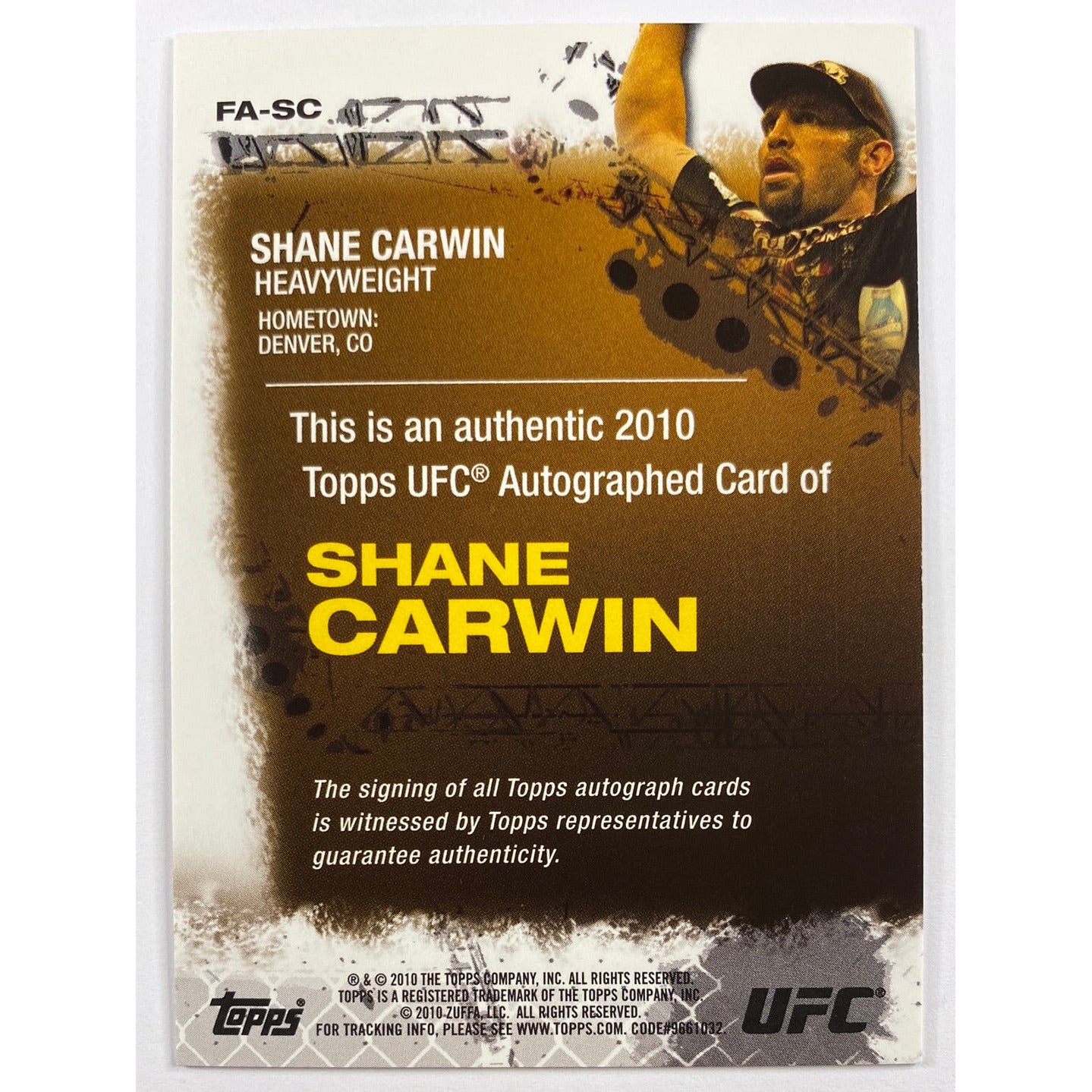 2010 Topps Shane Carwin Auto | Local Legends Cards & Collectibles