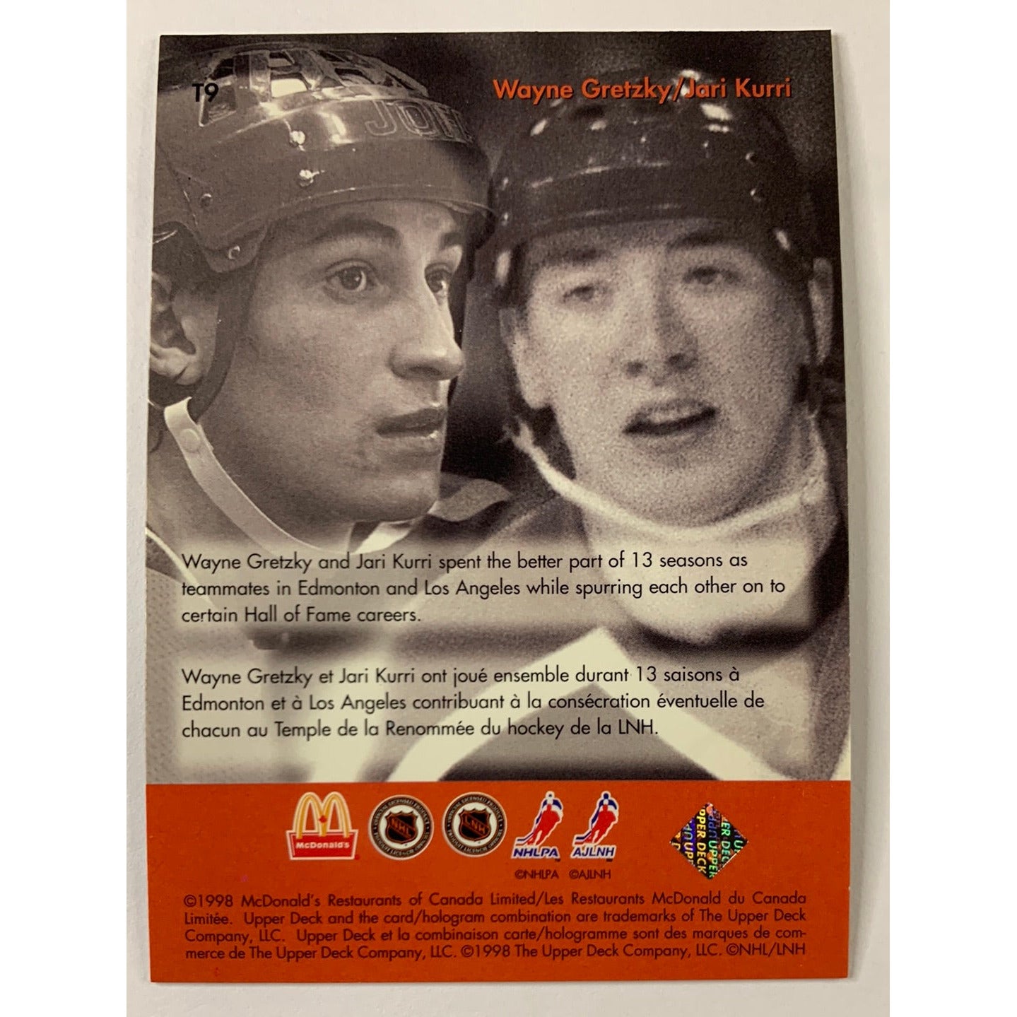 1997-98 McDonalds Jari Kurri Gretzky Teammates | Local Legends Cards & Collectibles