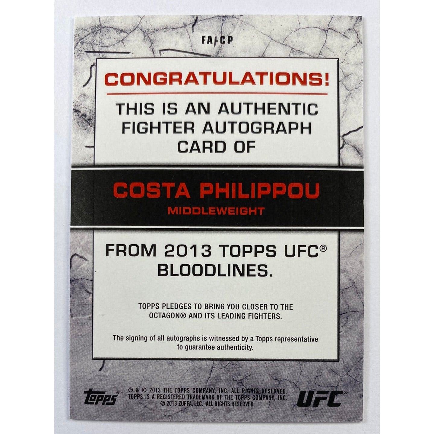2013 Bloodlines Costa Philippou Auto | Local Legends Cards & Collectibles