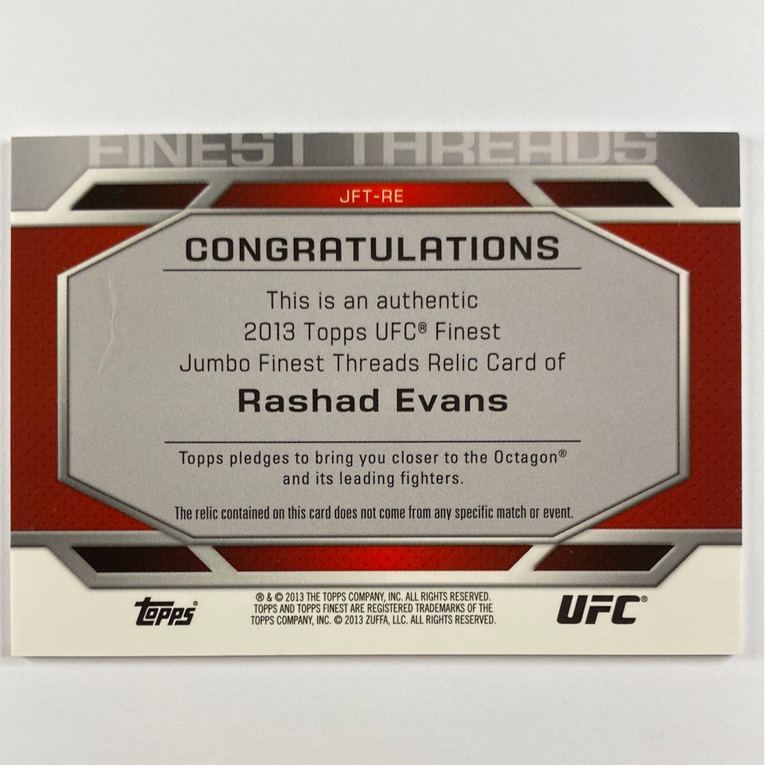2013 Topps Finest “Sugar” Rashad Evans Jumbo Finest Threads X-Fractor 6/88 | Local Legends Cards & Collectibles