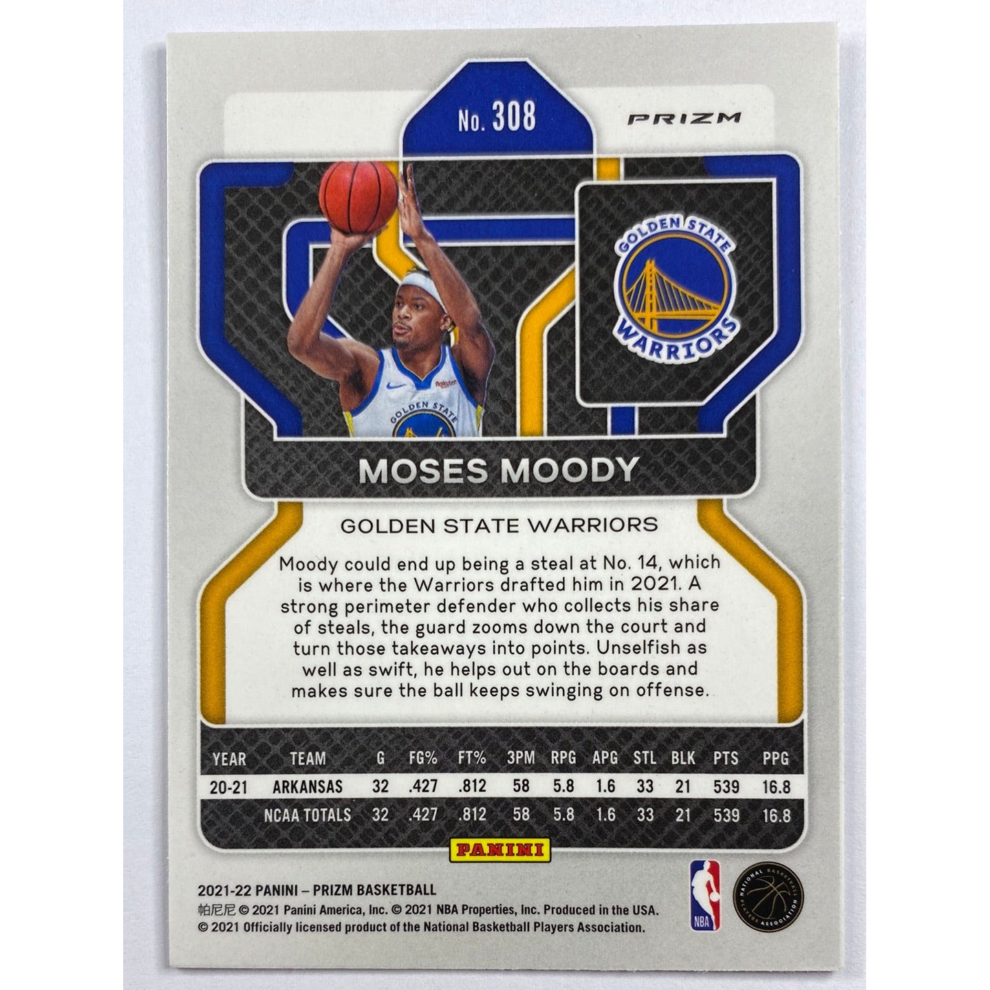 2021-22 Panini Prizm Moses Moody Cracked Ice Prizm RC | Local Legends Cards & Collectibles