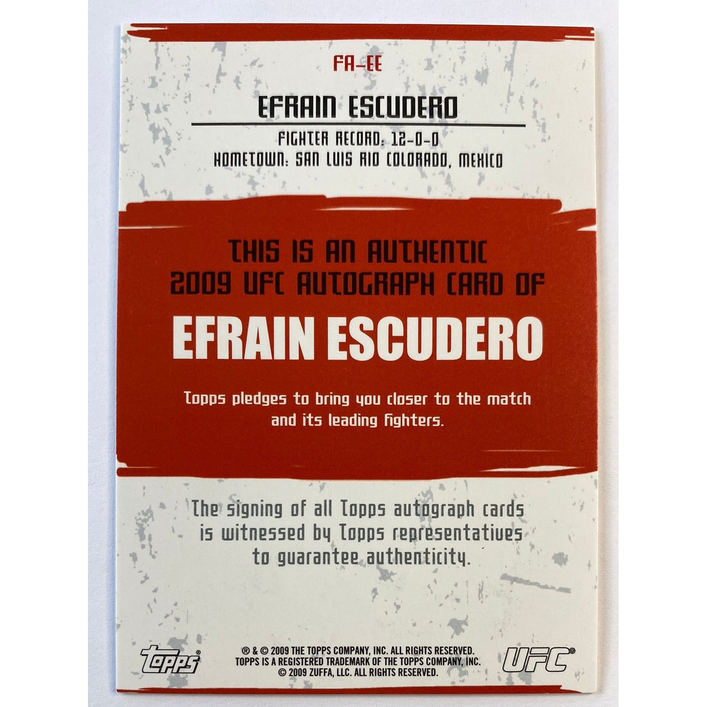 2009 Topps Efrain Escudero Certified Autograph | Local Legends Cards & Collectibles