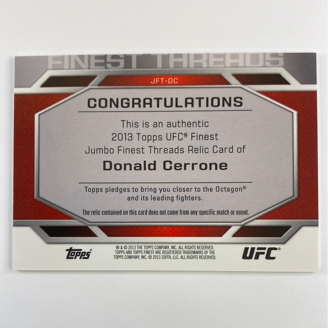 2013 Topps Finest Donald “Cowboy” Cerrone X-Fractor Fighter Worn Relic /188 | Local Legends Cards & Collectibles