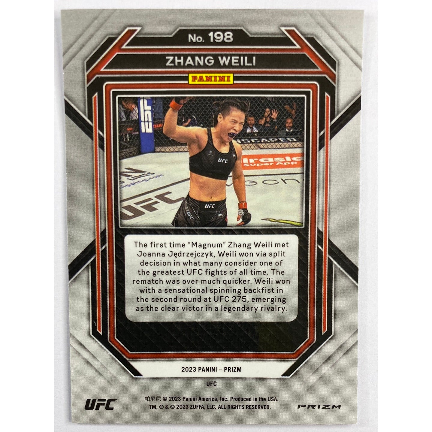 2023 Panini Prizm Zhang Weili Silver Holo Prizm | Local Legends Cards & Collectibles