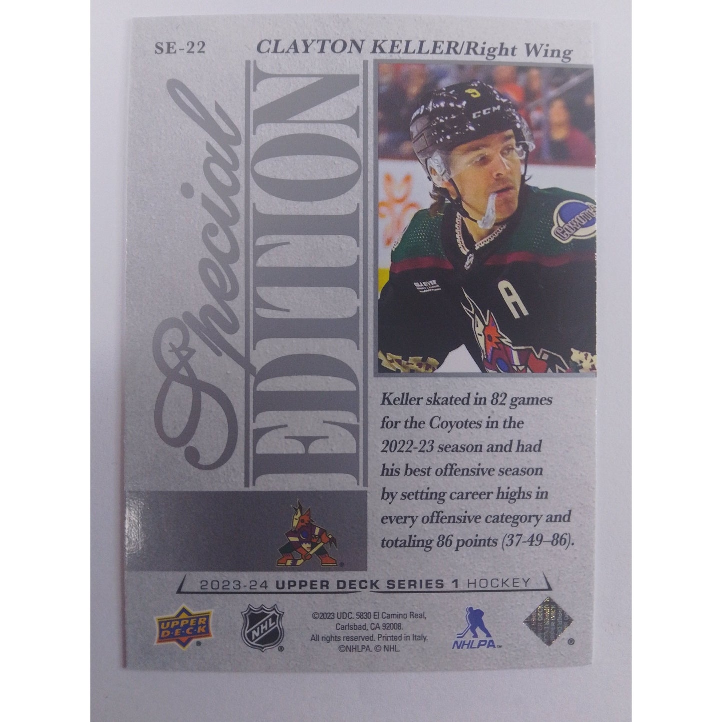 2023-24 Series 1 Clayton Keller Special Edition | Local Legends Cards & Collectibles