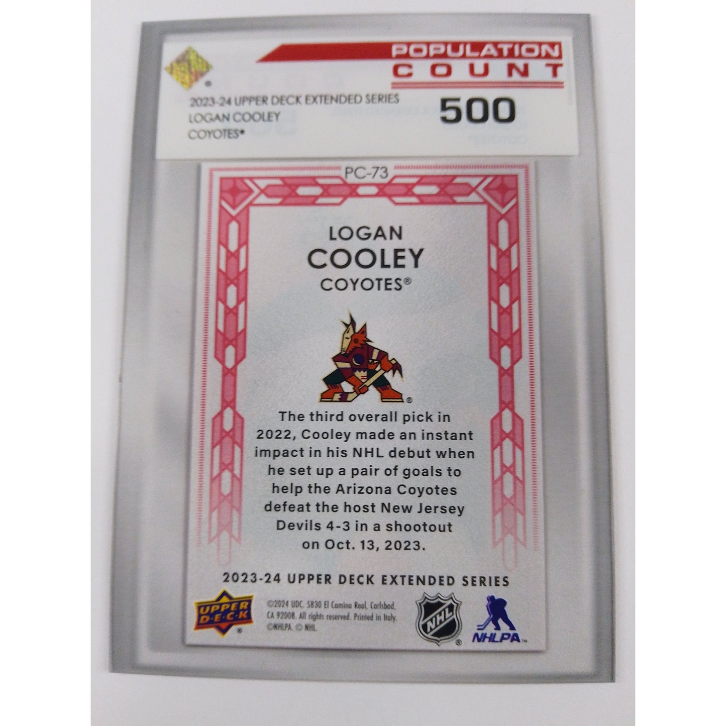 2023-24 Extended Series Population Count 500 Logan Cooley | Local Legends Cards & Collectibles