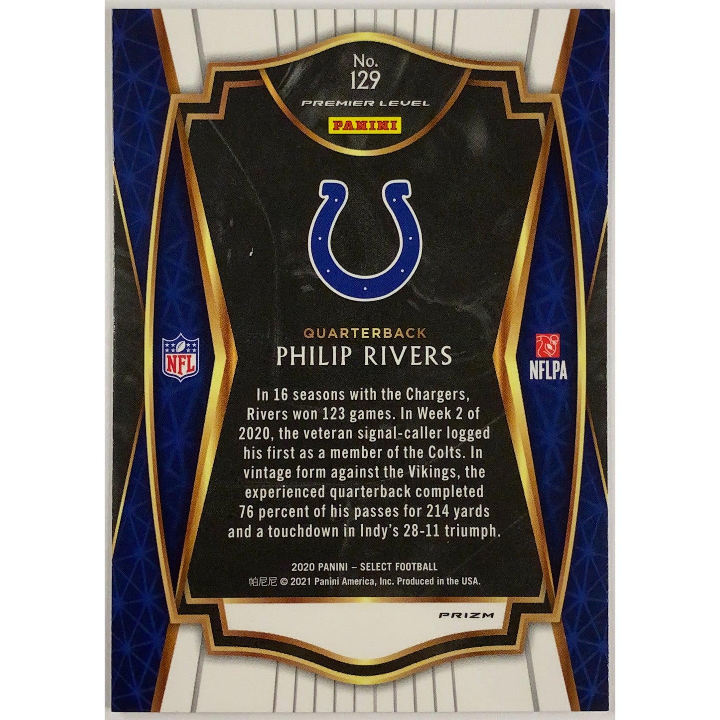 2020 Select Philip Rivers Silver Holo Prizm | Local Legends Cards & Collectibles